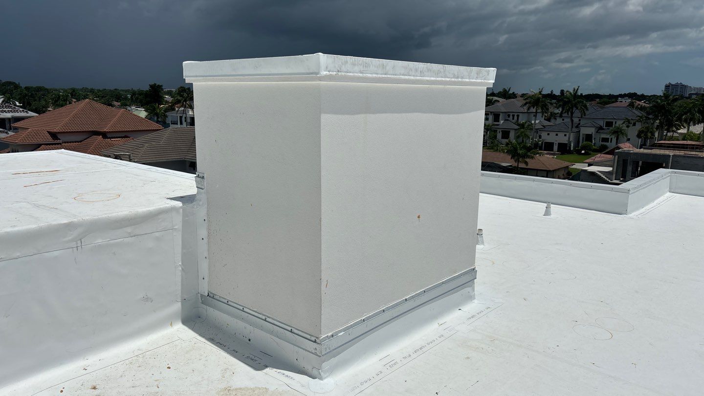 Residential Install of Flat TPO by International Roofing