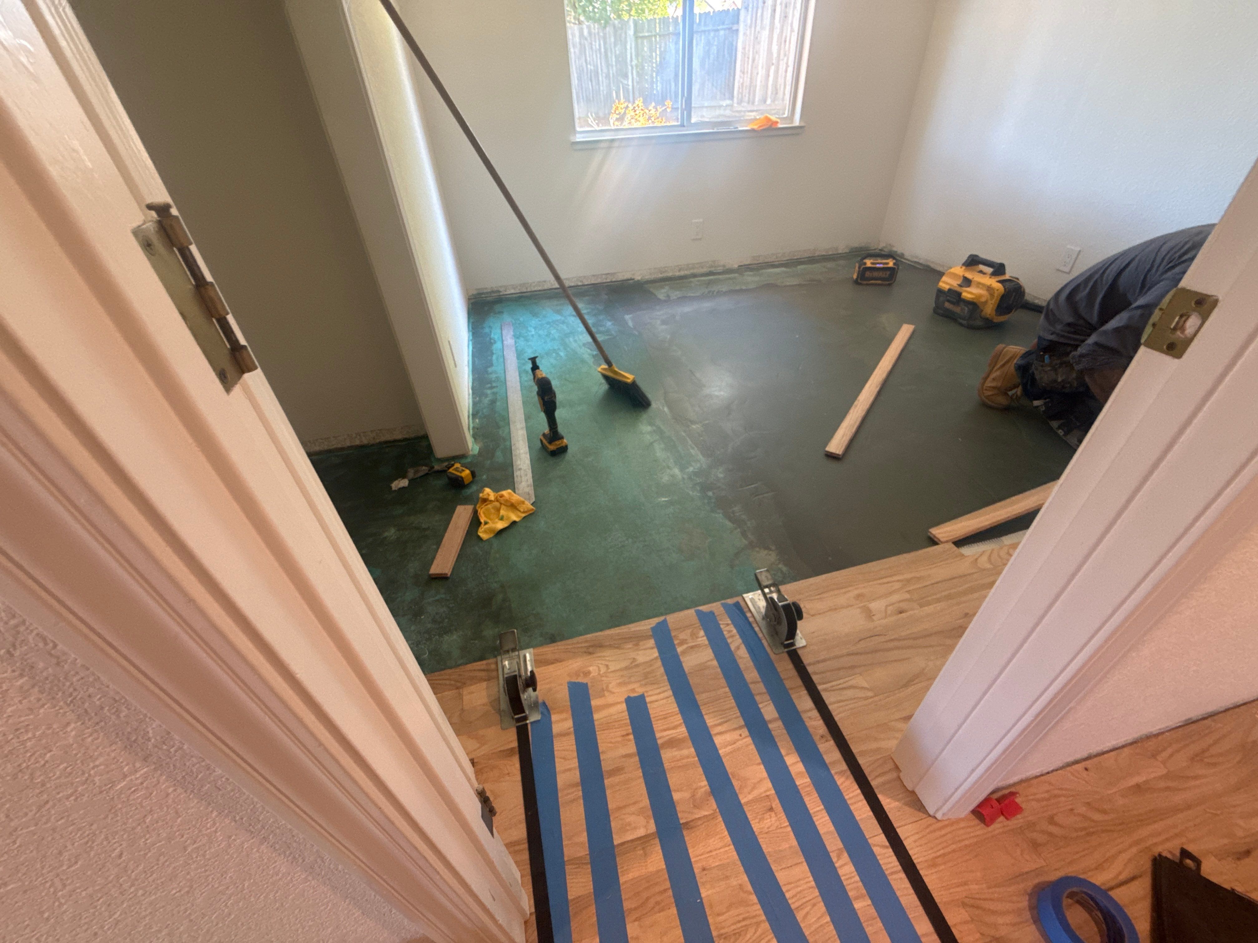 Custom Red Oak Hardwood Floor Installation and Finishing in Roseville by Footprints Floors South Sacramento
