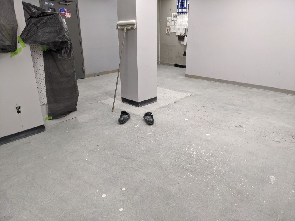 Commercial Flooring using Solid Haze Grey by Croc Coatings, LLC