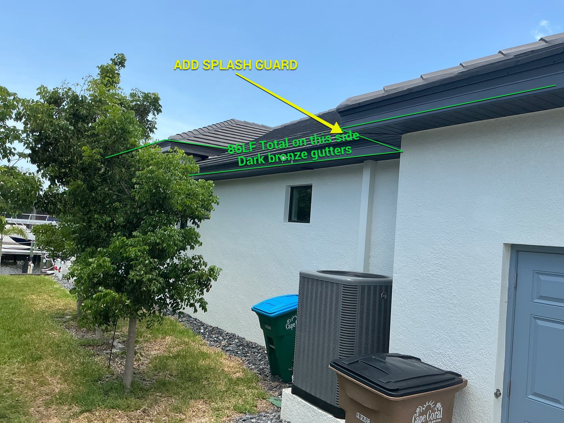 Dark Bronze 7-Inch Gutter Installation in Cape Coral FL by Gutter Professors