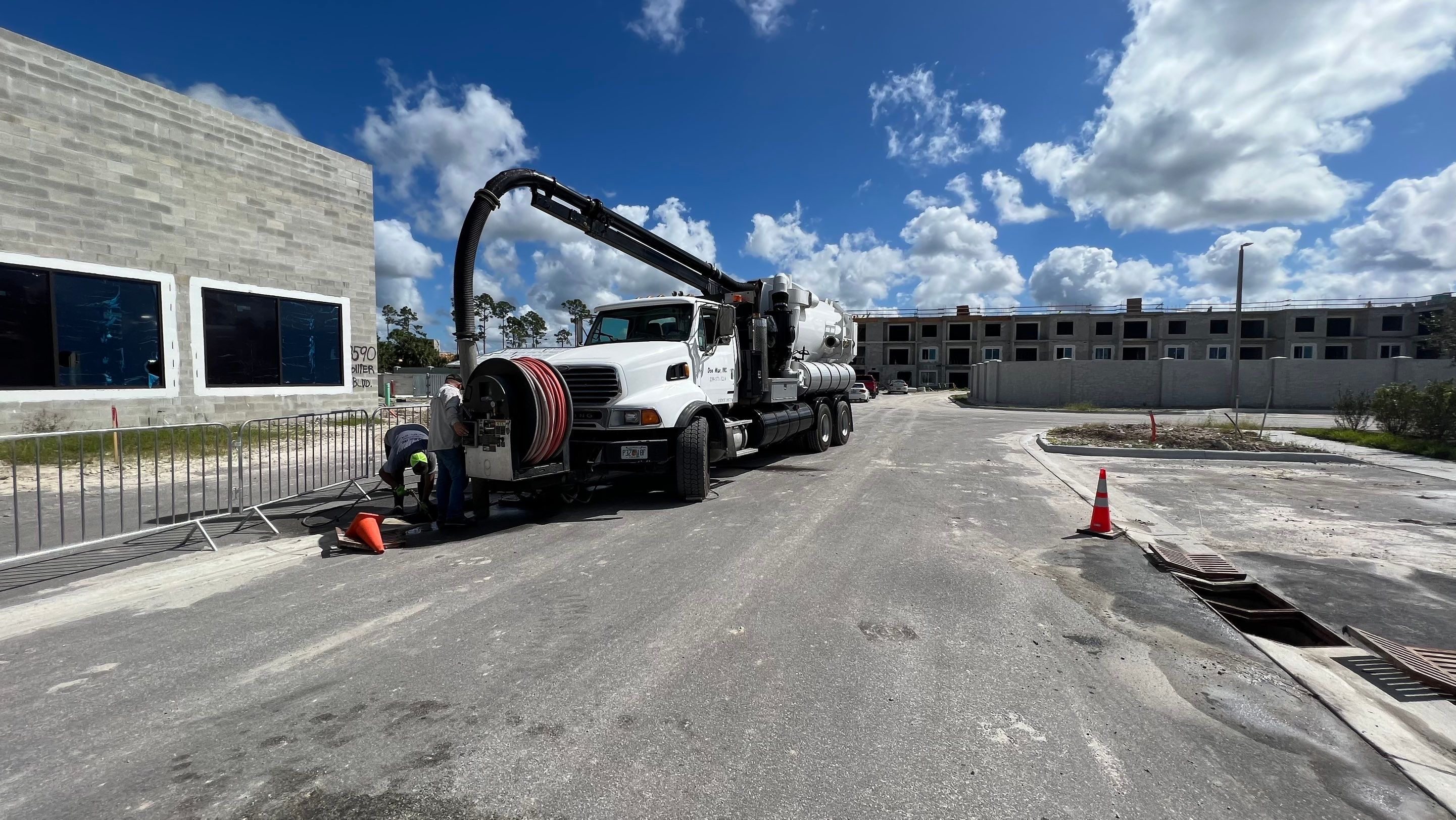 New Construction Storm Drain System Cleaning by APS Power & Water