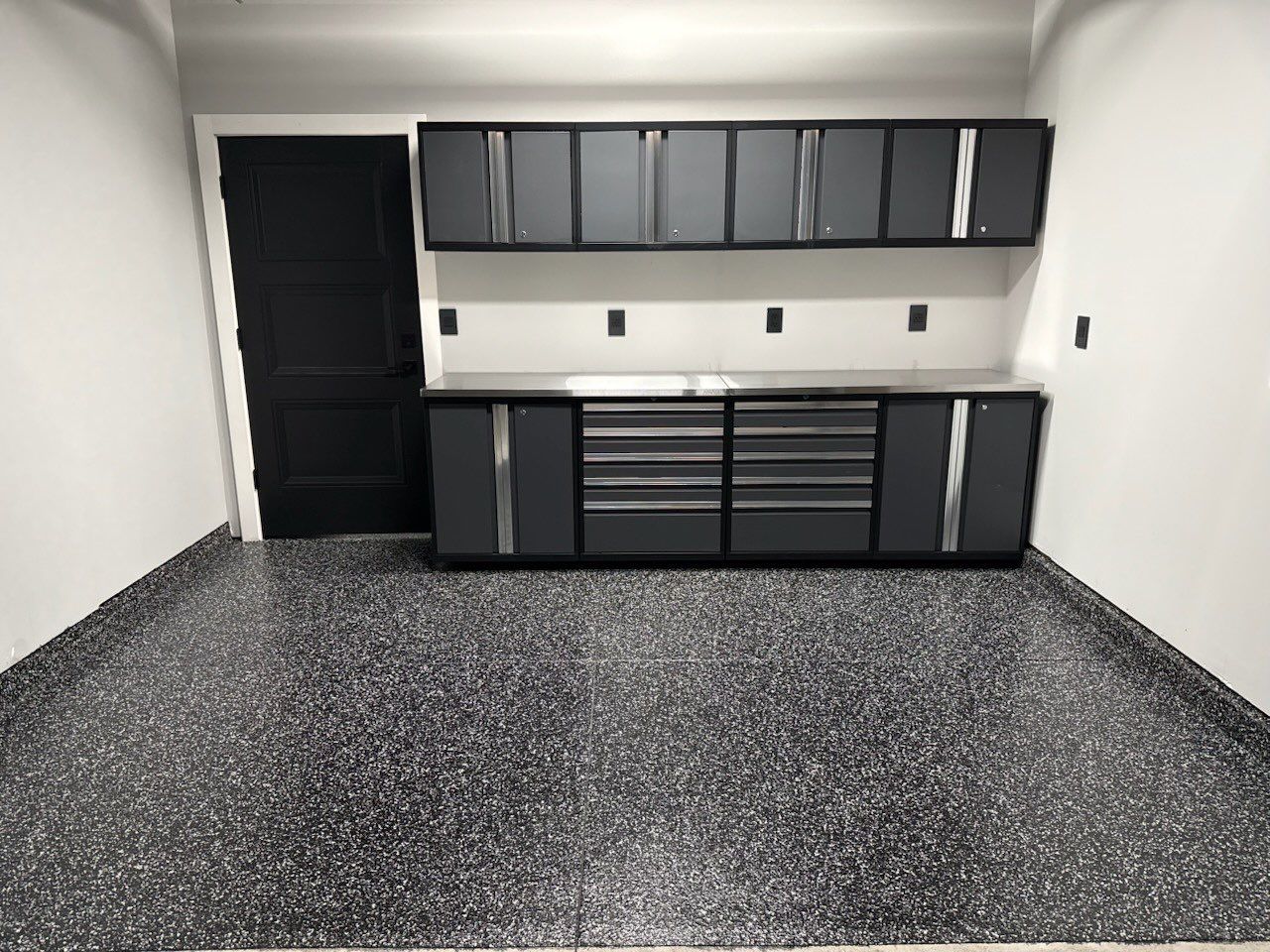 Custom Flake Epoxy Garage Floor in Lincoln by Goat Coatings