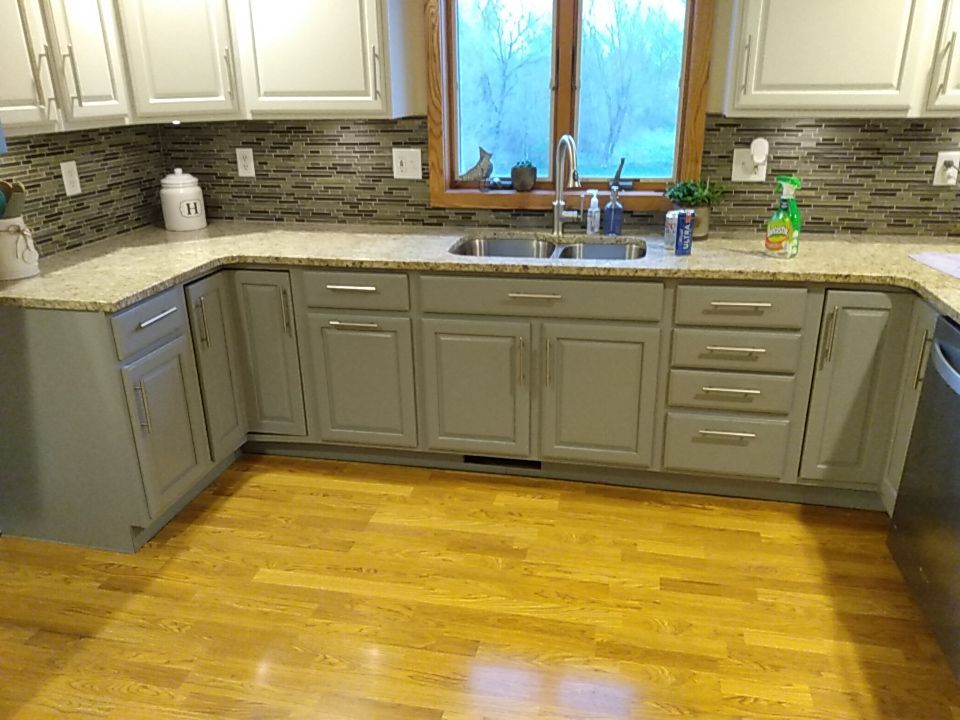 Kitchen cabinet repaint by Cutting edge painting 