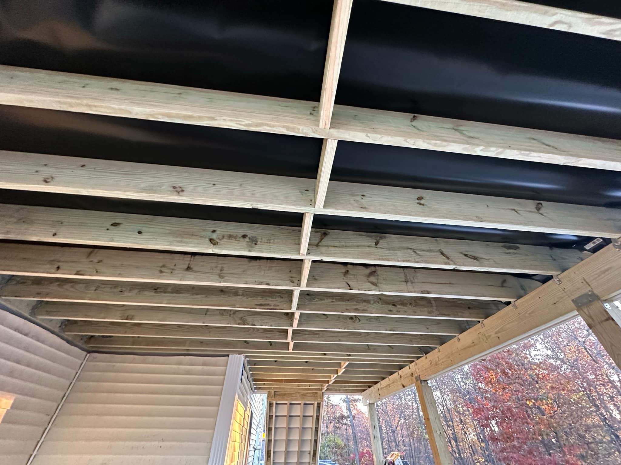 Deck Replacement, Trex Tropical Spiced Rum, Transcend Cocktail rail, Rainescape, pvc wrapped posts by DiGiorgi Roofing and Siding Inc