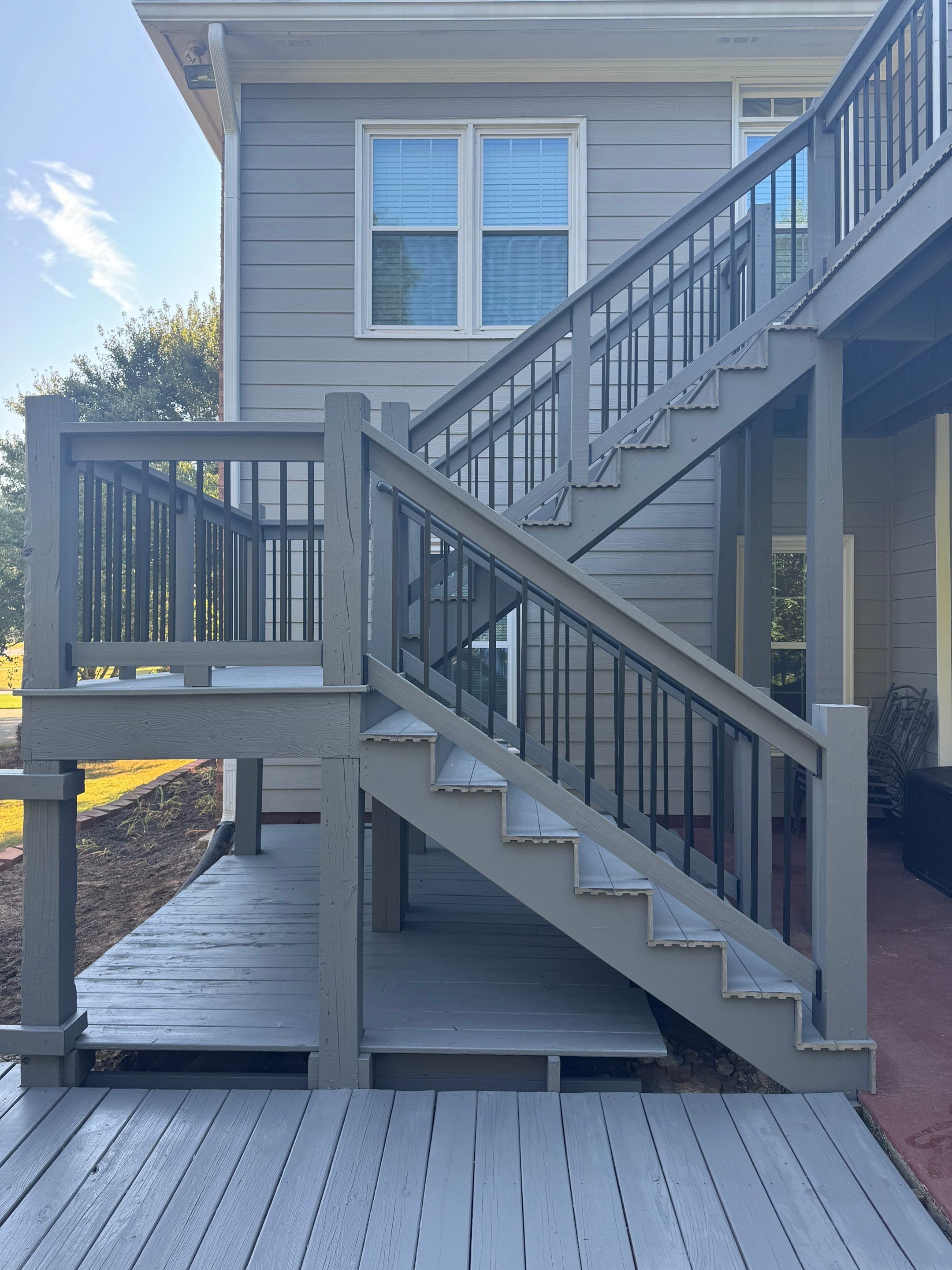 Multi-Level Deck Exterior Painting and Staining in Stonecrest by Swift Home Renovations
