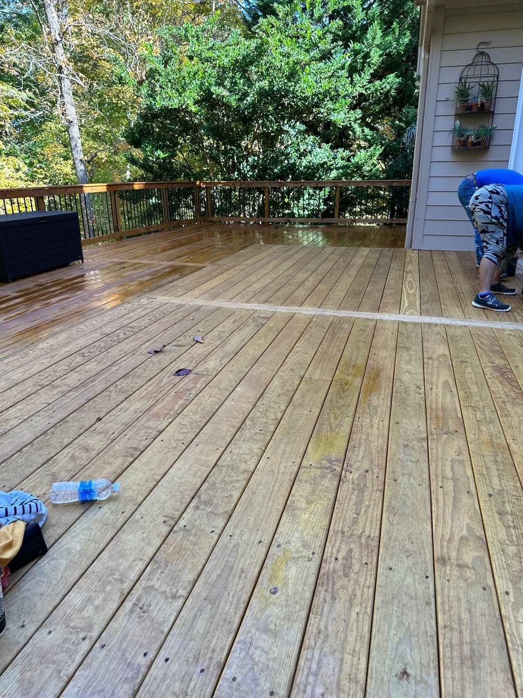 Pressure-Treated Deck Resurface with Black Aluminum Balusters in Broadway by The Remodeling Company