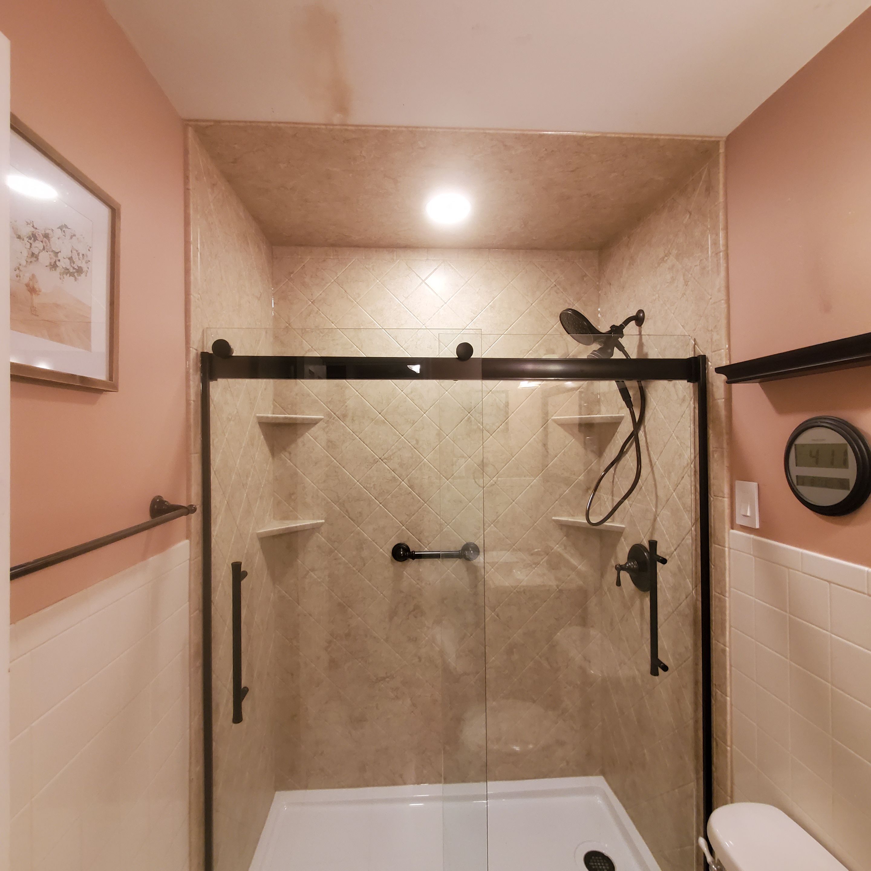 Premier Tub to Shower Conversion - Brecchia Diamond  by All County One Day Bath 