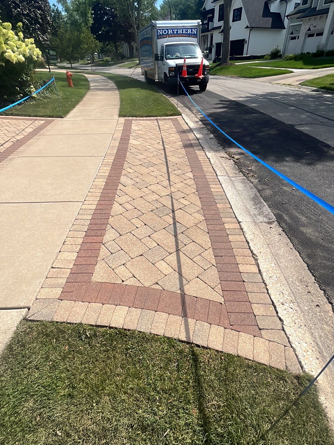 Brick paver clean, sand and seal.  using Surebond SB-1300 by Northern Power Washing LLC.