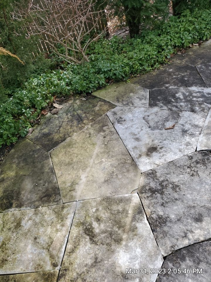 Evanston, IL stone patio cleaning by Northern Power Washing LLC.
