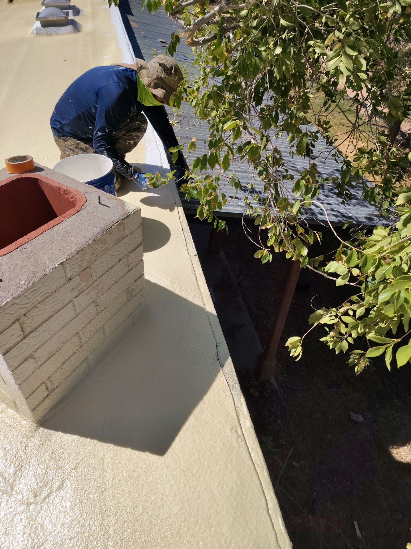 Residential roof application by SPF Services 
