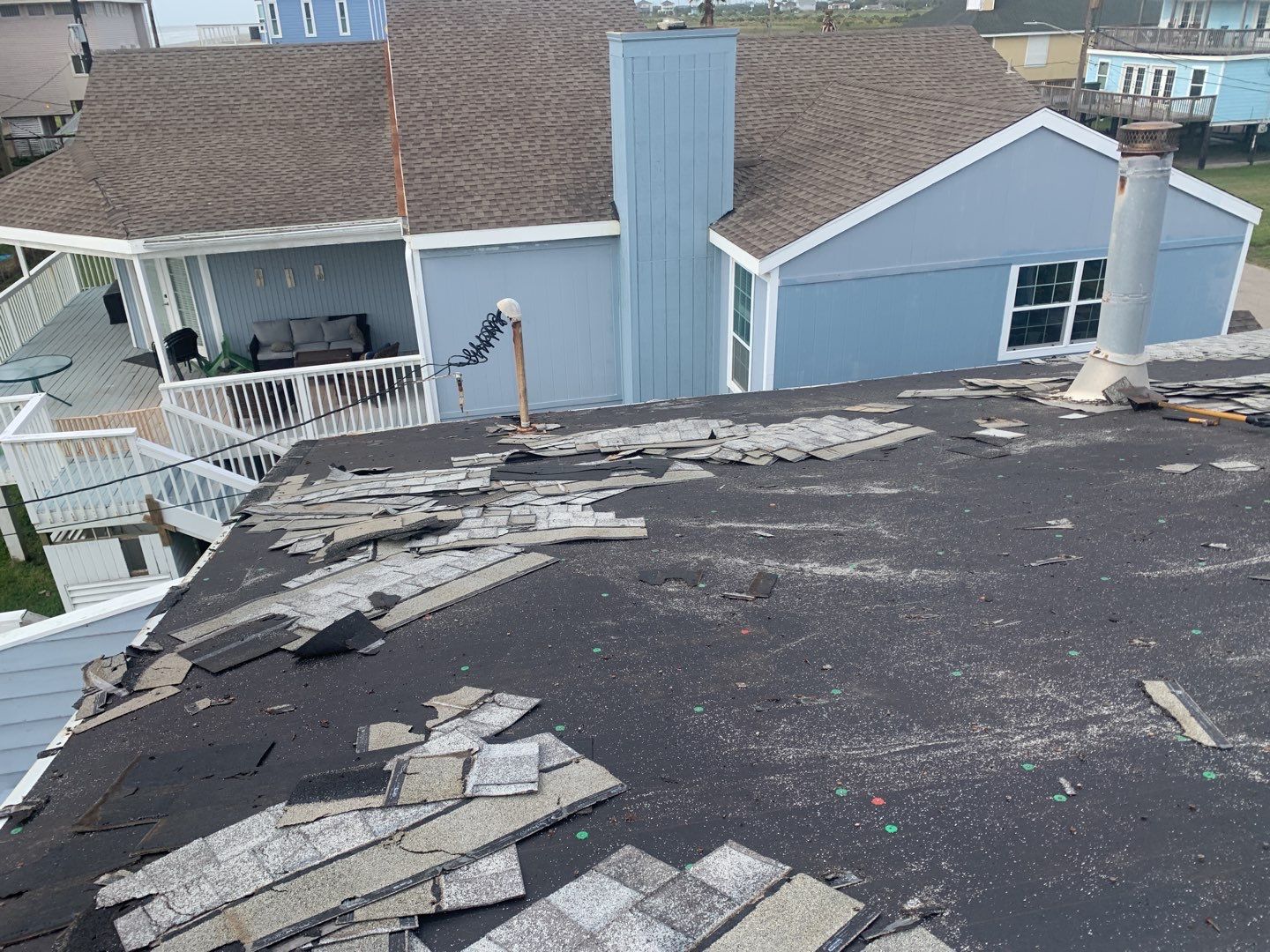 Galveston Waterfront Roof Installation In Progress by Elite Roofing LLC