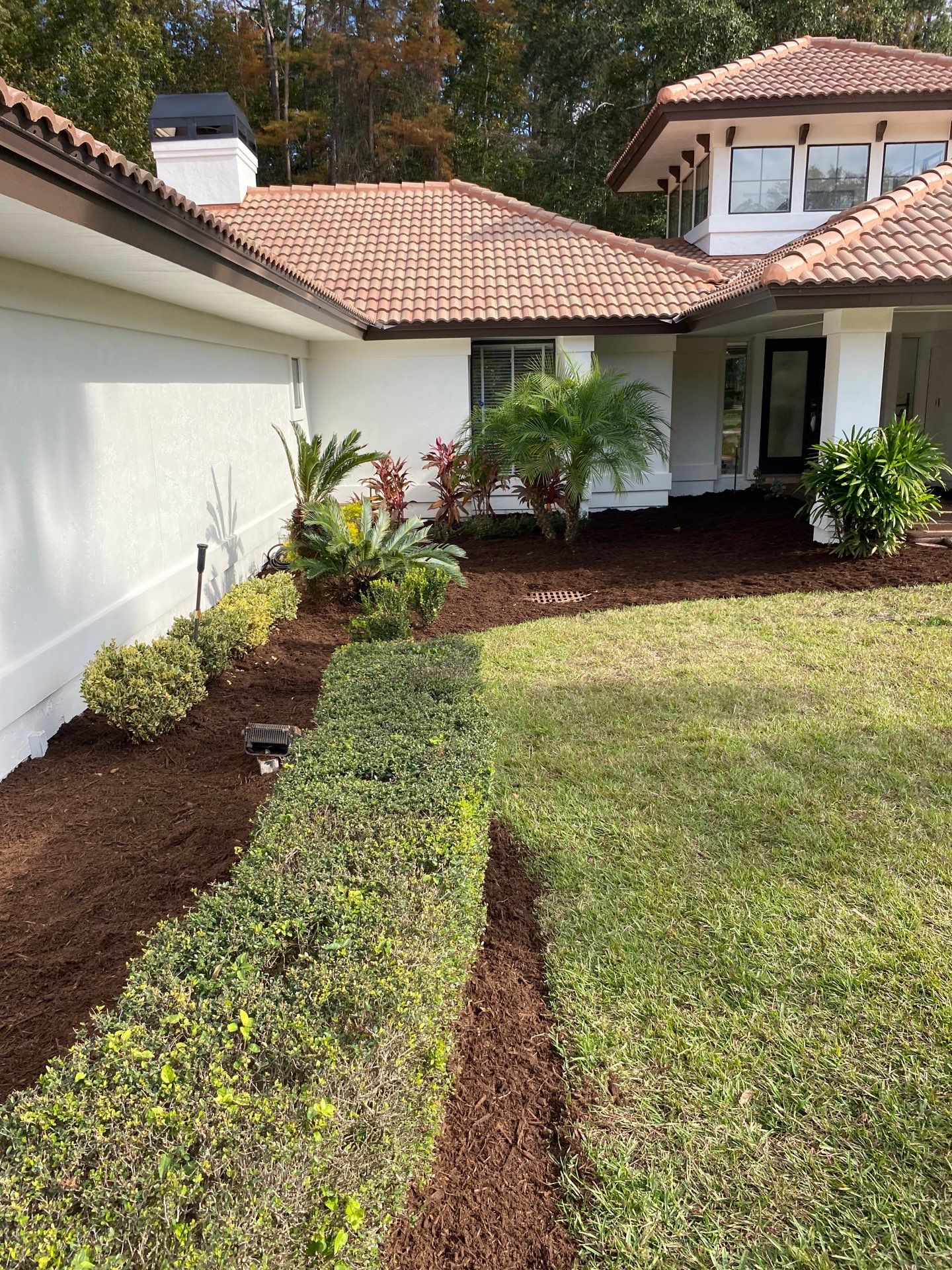 Deerwood Residence | Sod Repair & Mulch Installation  by ProGreen Services