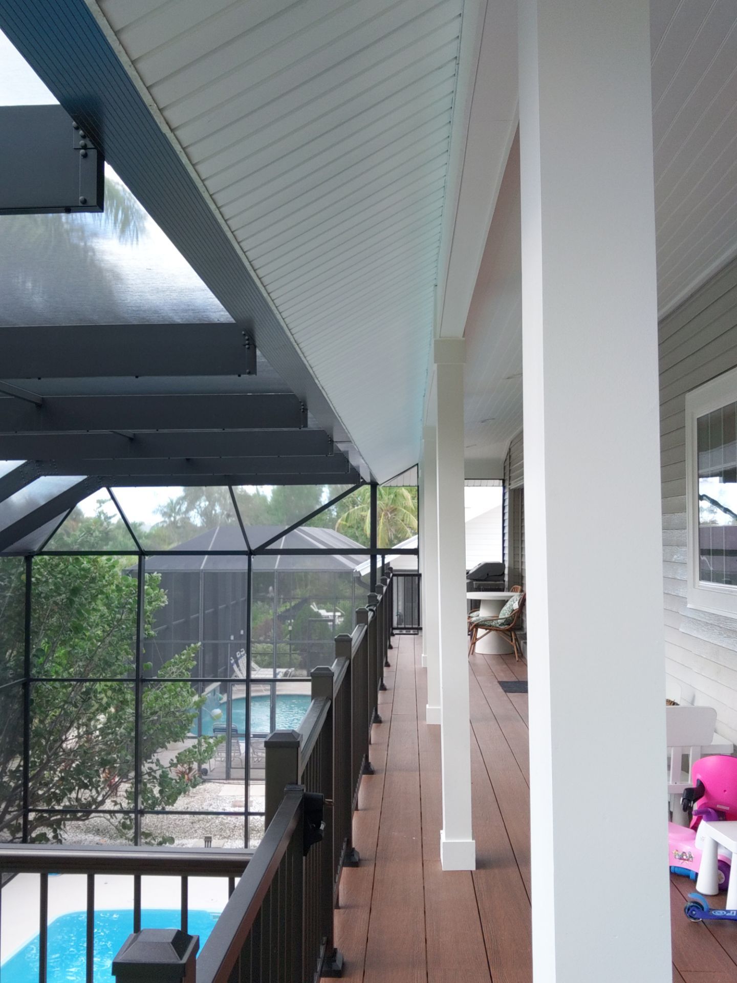 Complete Gutter System with Downspouts & Guards in Fort Myers Beach FL by Gutter Professors