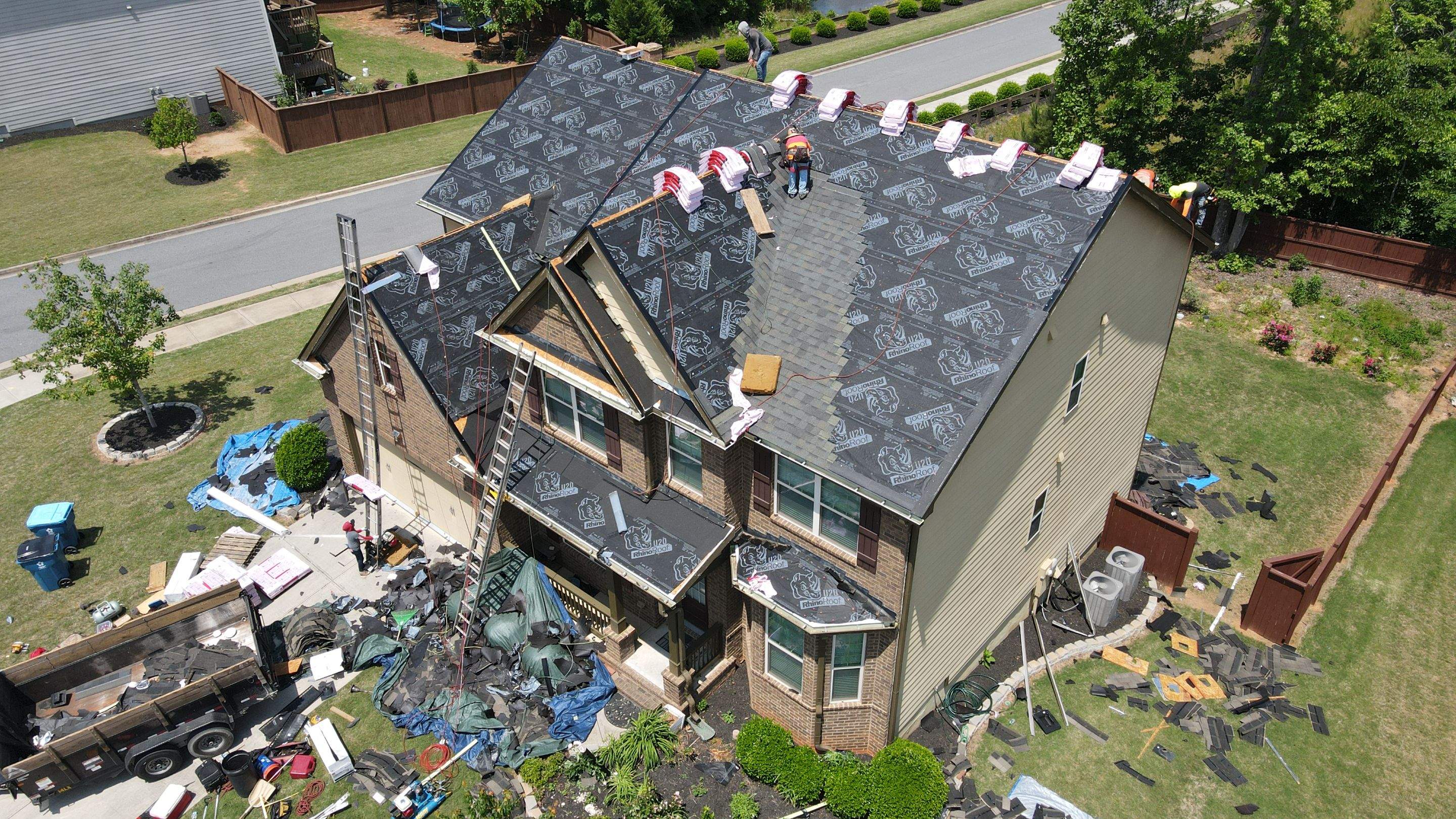 Residential Roofing Installation using Owens Corning TruDef Peppermill Gray by Inspector Roofing and Restoration