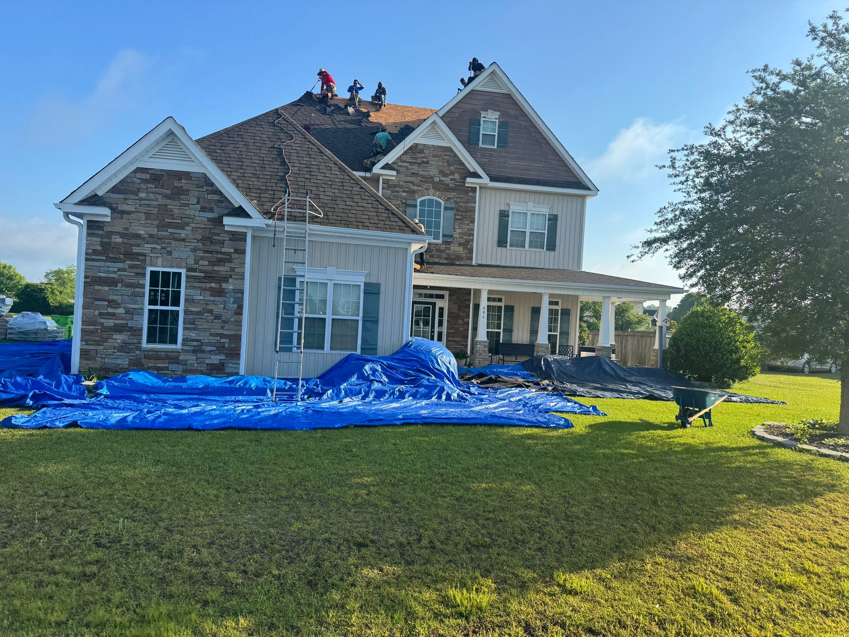 Roof Replacement in Jacksonville, NC using Landmark Weathered Wood by RGR Construction and Roofing, LLC
