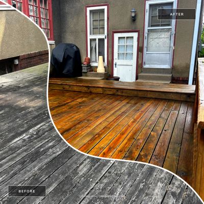 Before and After Power Washing 