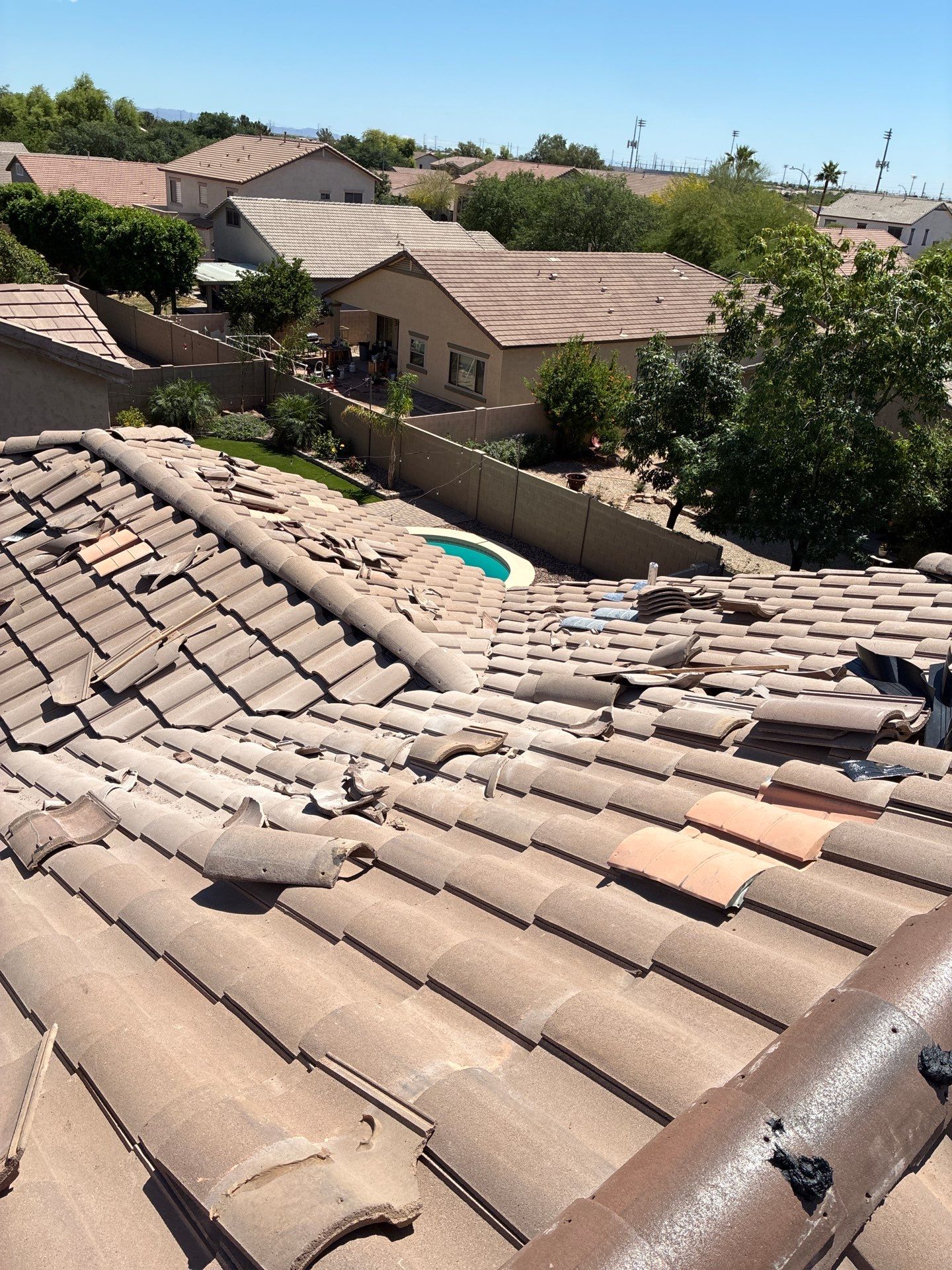Tile Reset using Concrete Tiles in Mesa, Arizona by Weather-Tite Roofing
