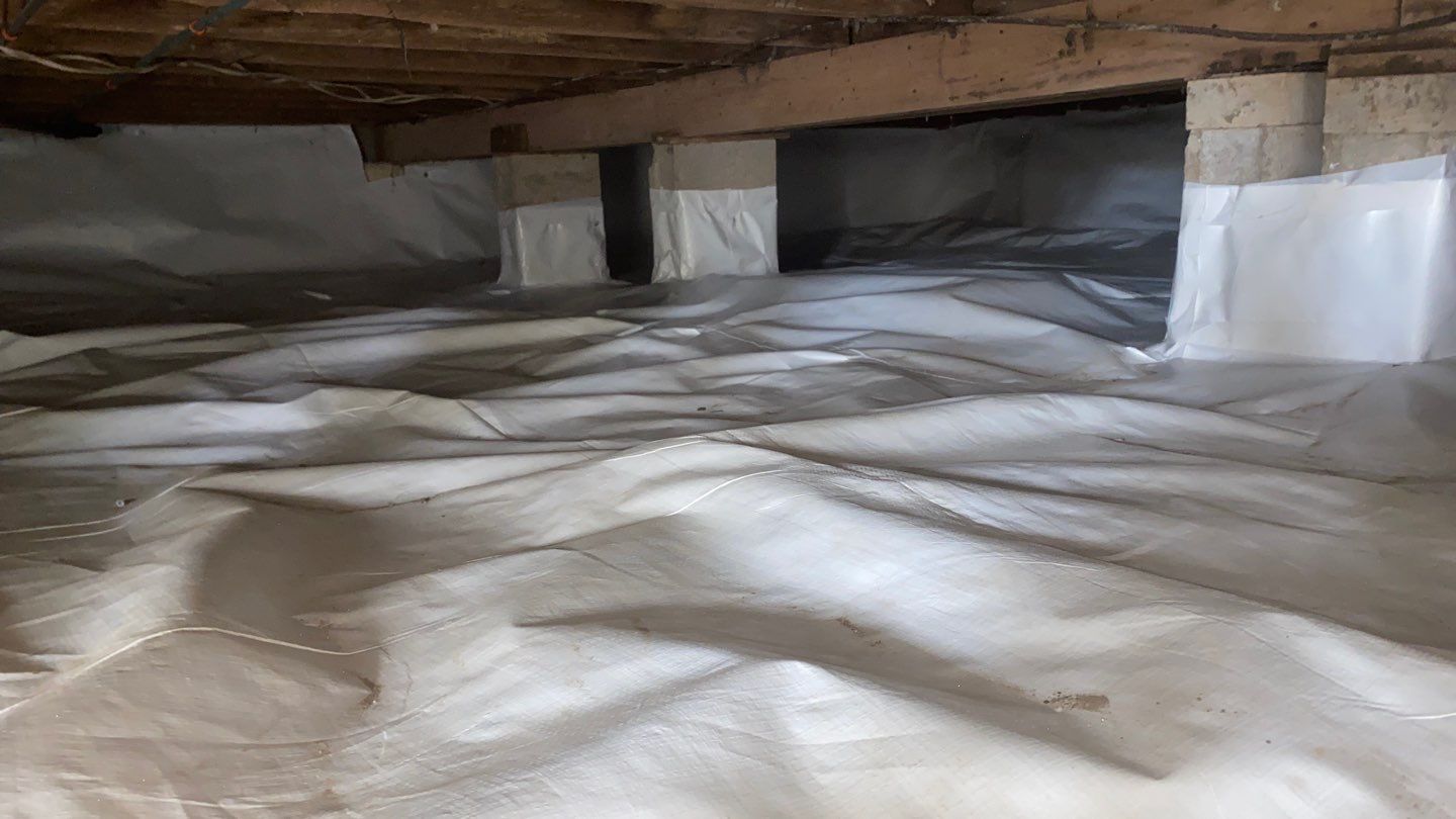 Crawl space encapsulation and Waterproofing using GrateDrain Waterproofing System by Toledo Basement Repair 