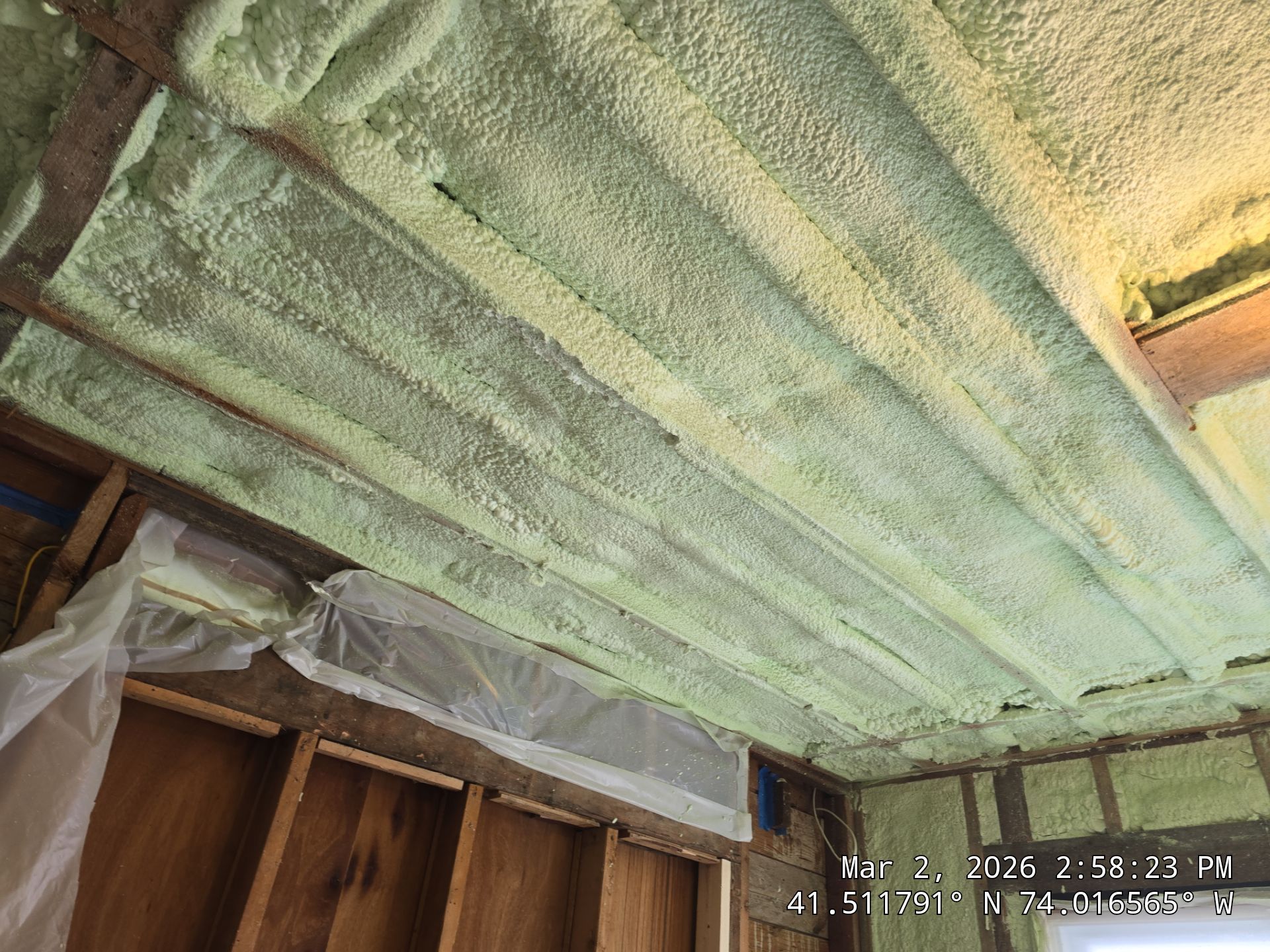 Attic Insulation using open cell spray foam by NYS Foam & Energy