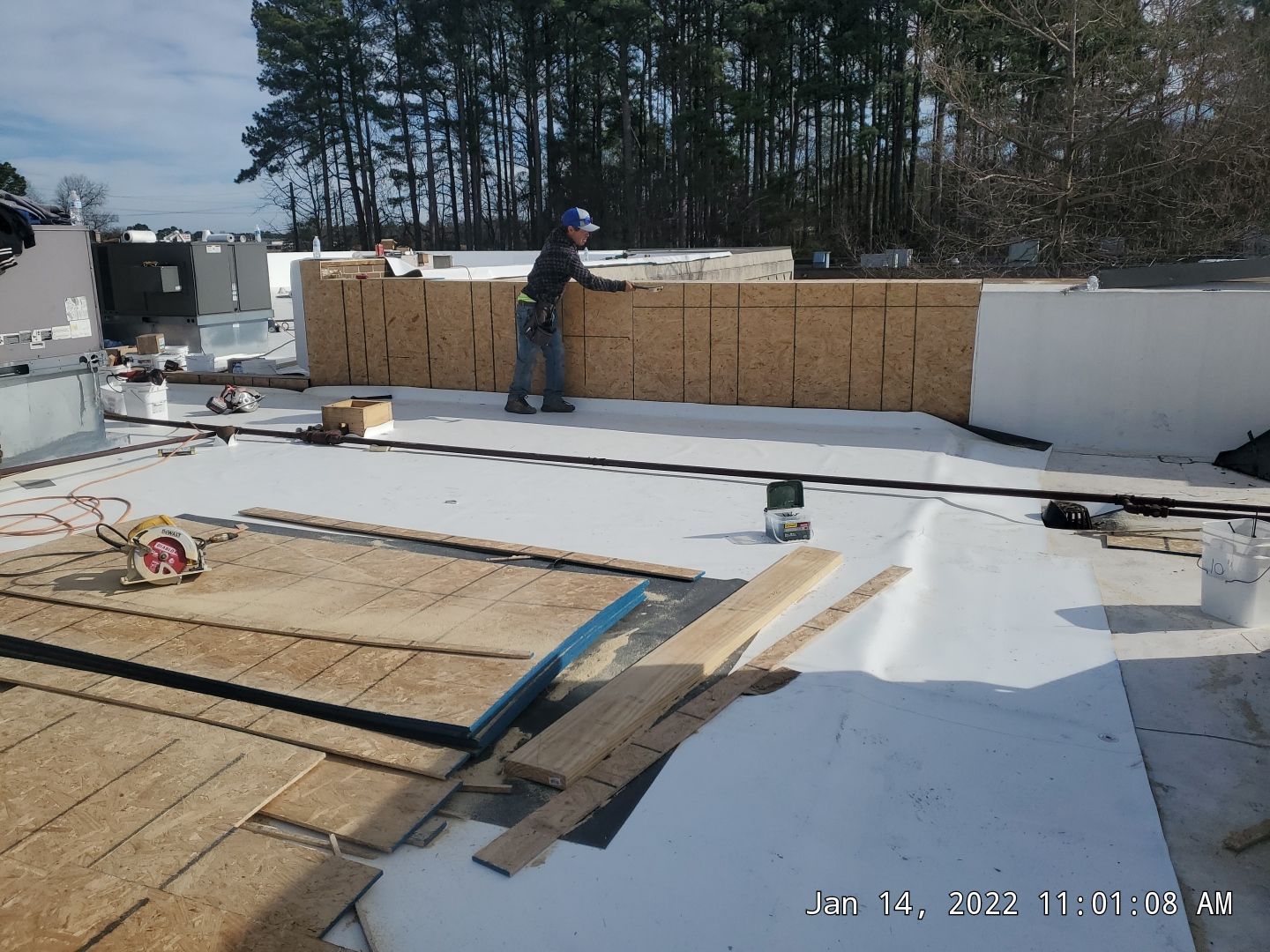 Commercial Roofing Installation using 50 mil PVC by Hostetler Roofing