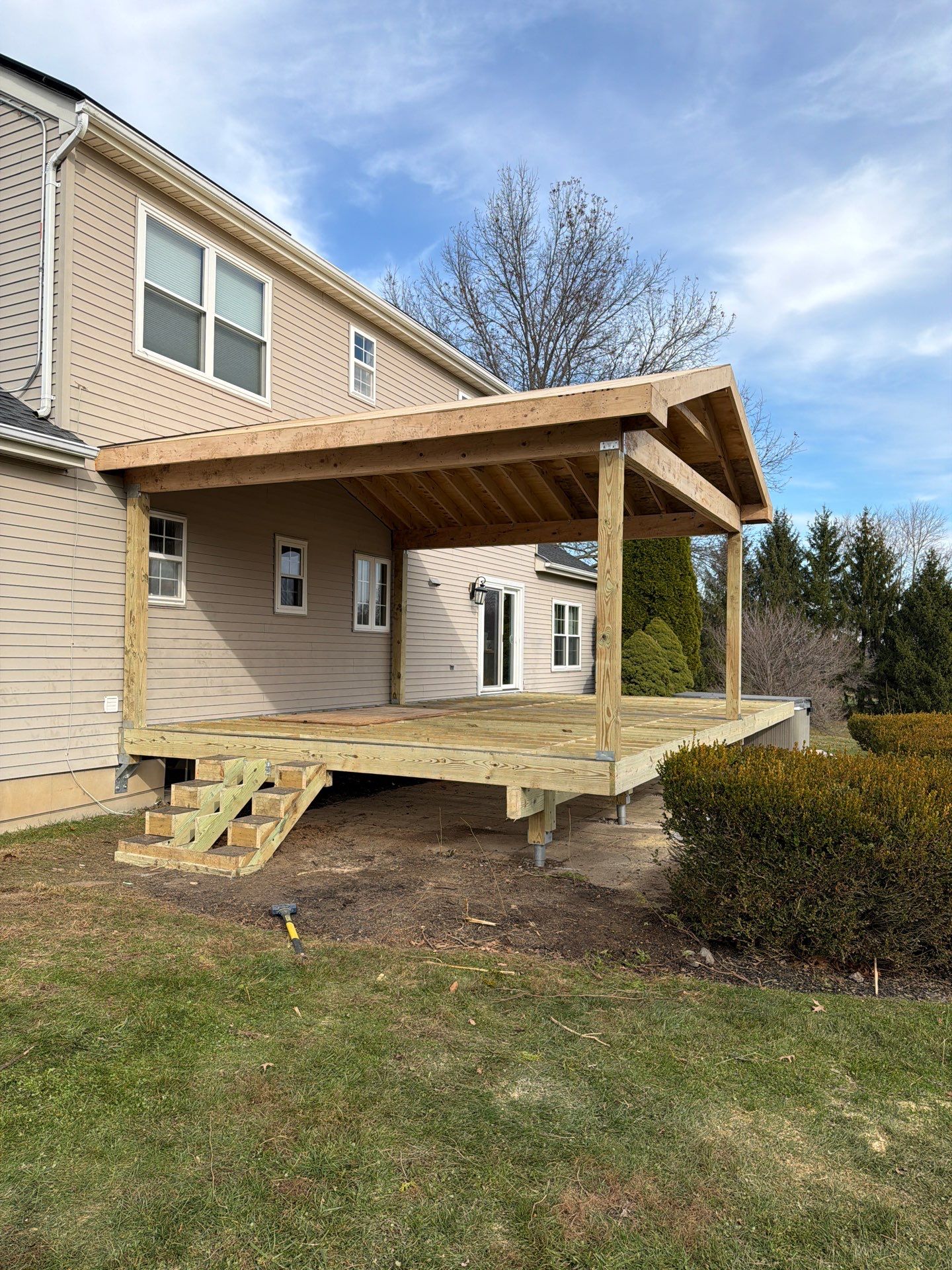 New Deck With a Roof and TV Mount in Raritan, New Jersey by deck guardian