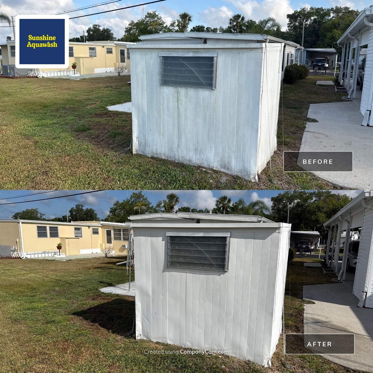 Mobile Home Soft Wash & TPO Roof Cleaning in Leisure Lake Mobile Home Park – Palmetto, FL by Sunshine AquaWash
