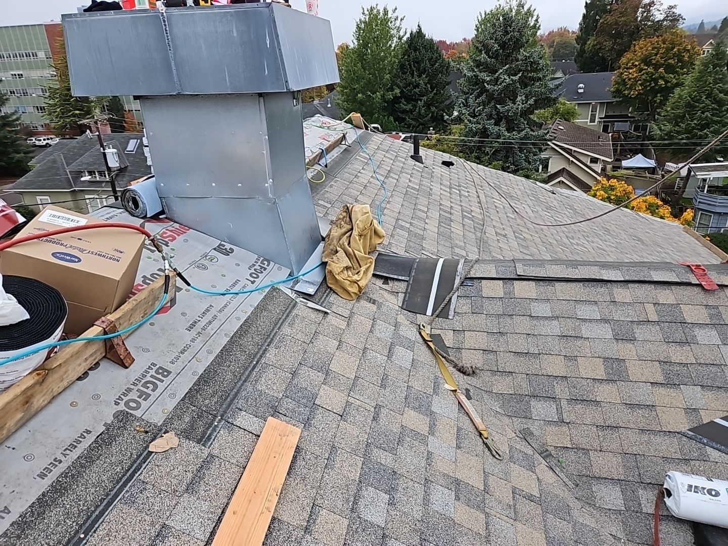 Commercial Roofing Installation using IKO Dynasty (Color: Biscayne) by Orezona Building & Roofing Company, Inc.
