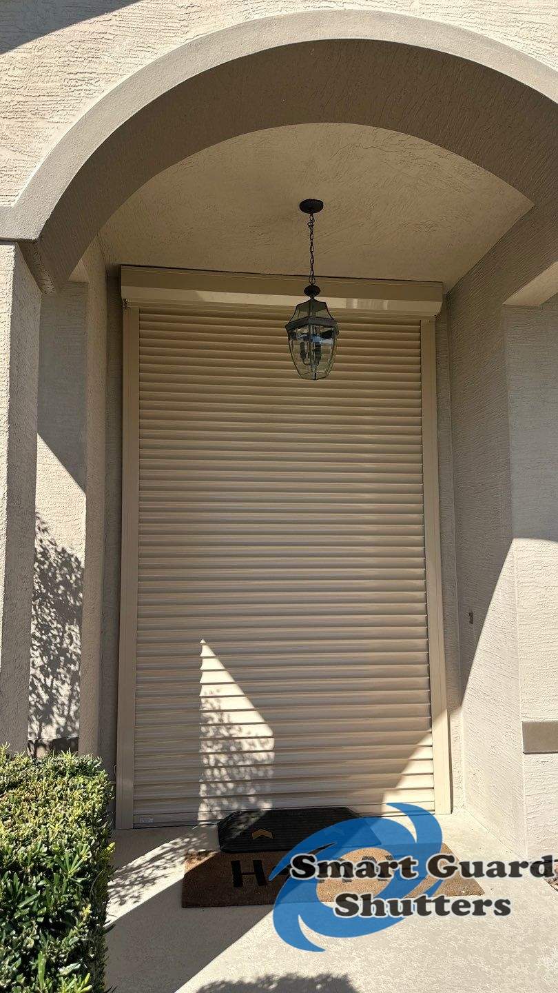 Rolling Shutter in Beige by Smart Guard Shutters