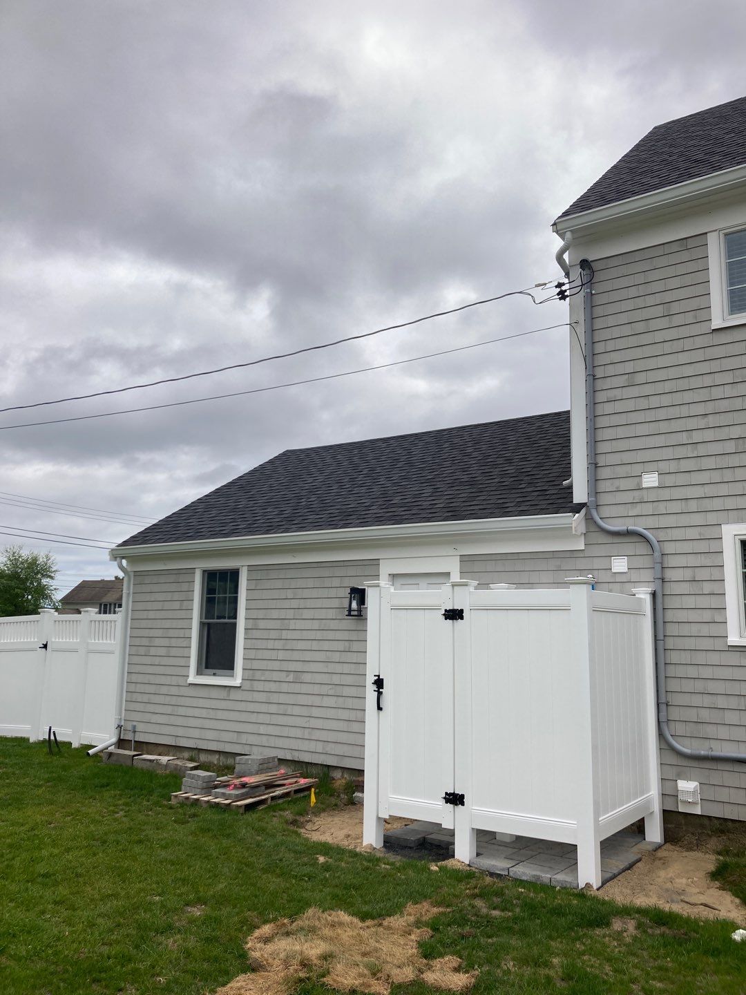 6" K-Style Aluminum Gutter Installed with 3" Round Smooth Downspouts in South Yarmouth, MA by Gutter Pro Enterprises