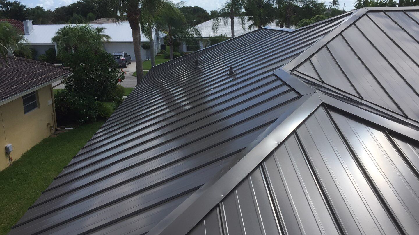 Residential Roofing Installation using 1" Nail strip metal roof by BLUES BROTHERS ROOFING