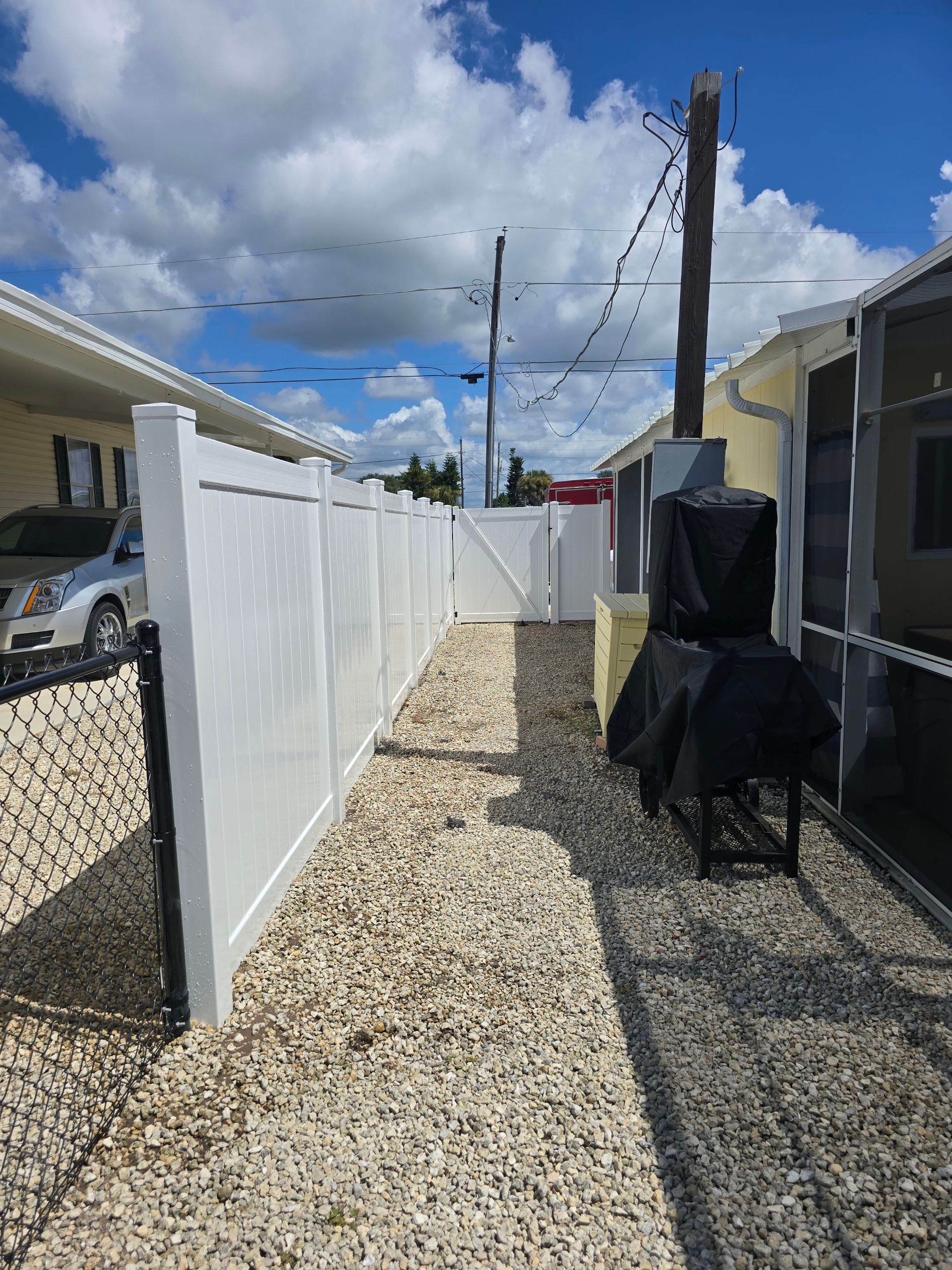 Englewood Waterfront Property Chain Link and Vinyl Fence Installation by True Fence LLC