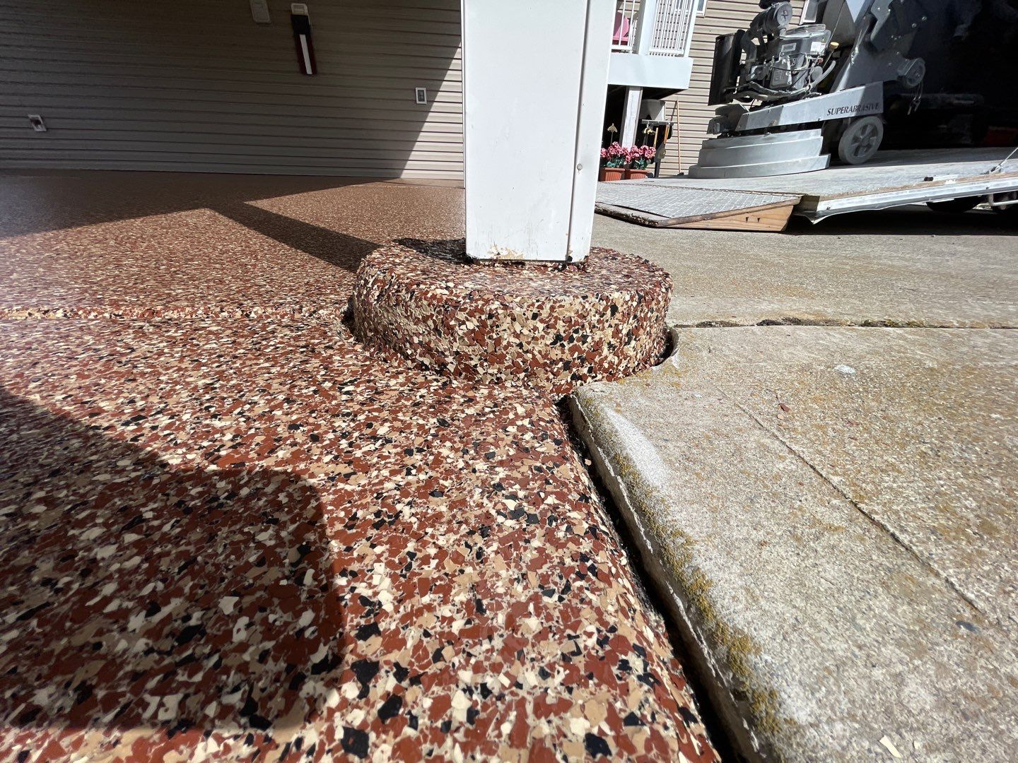 Patio Transformation using Chestnut by Croc Coatings, LLC