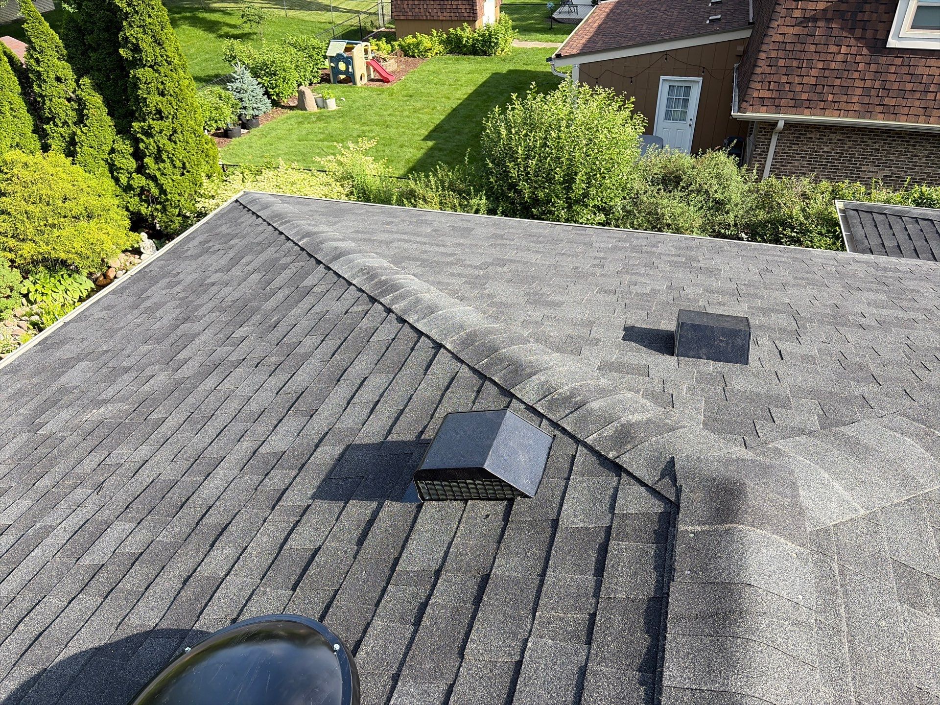 Architectural Shingle Roof Replacement on Darien Brick Residence by Pro Home Services Inc