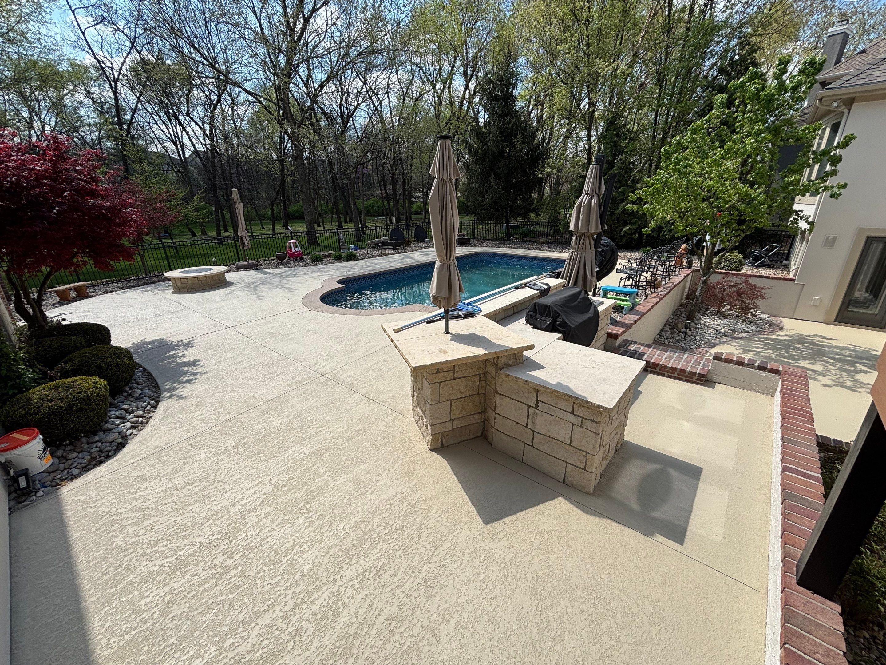 Pool Deck & Patio Resurface - Overland Park, KS by Big Red Decorative Concrete, LLC