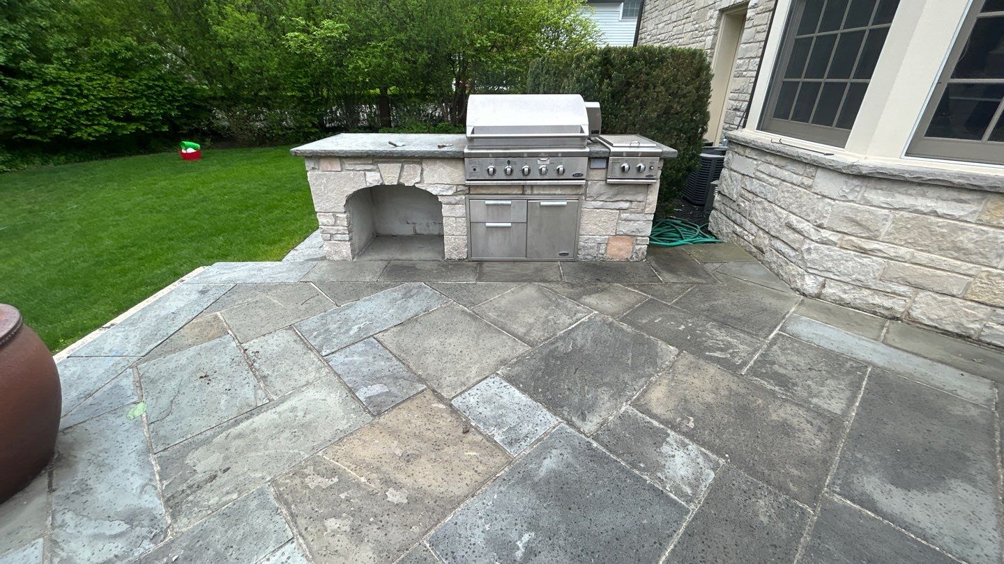 Winnetka, IL bluestone patio cleaning by Northern Power Washing LLC.