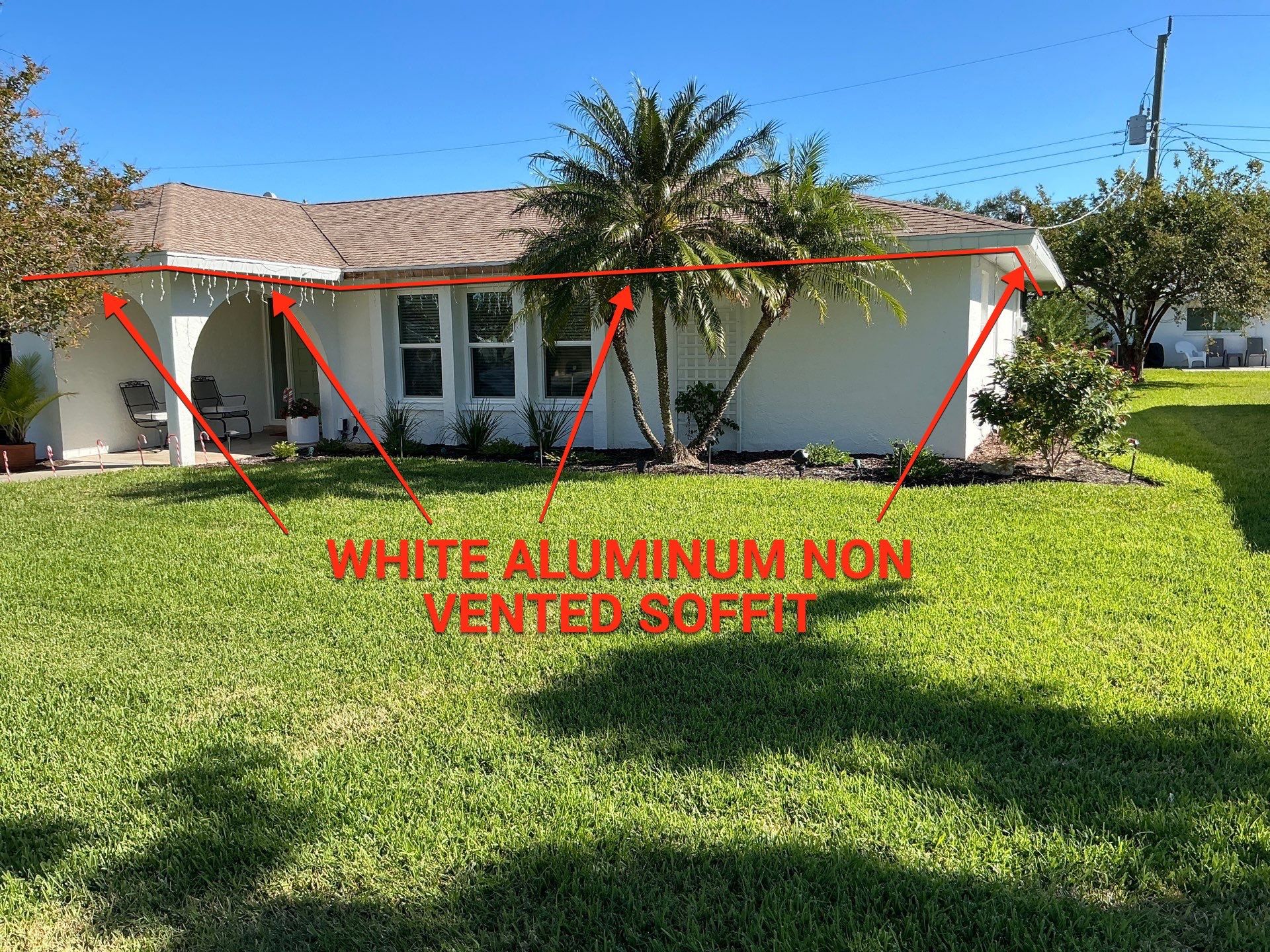 Aluminum White Soffit Installation in Sarasota FL by Gutter Professors