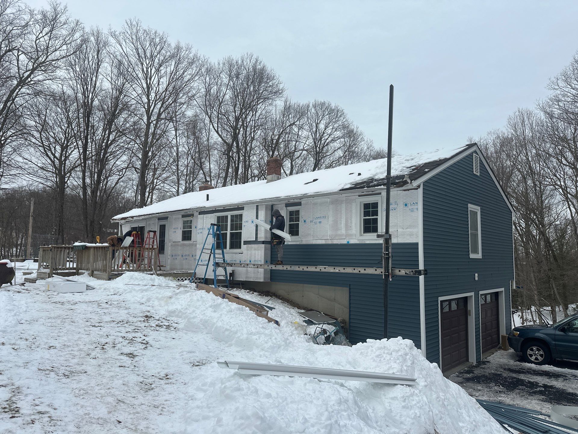 Siding Installation using CertainTeed Mainstreet Vinyl Siding - Pacific Blue by A Plus Exterior