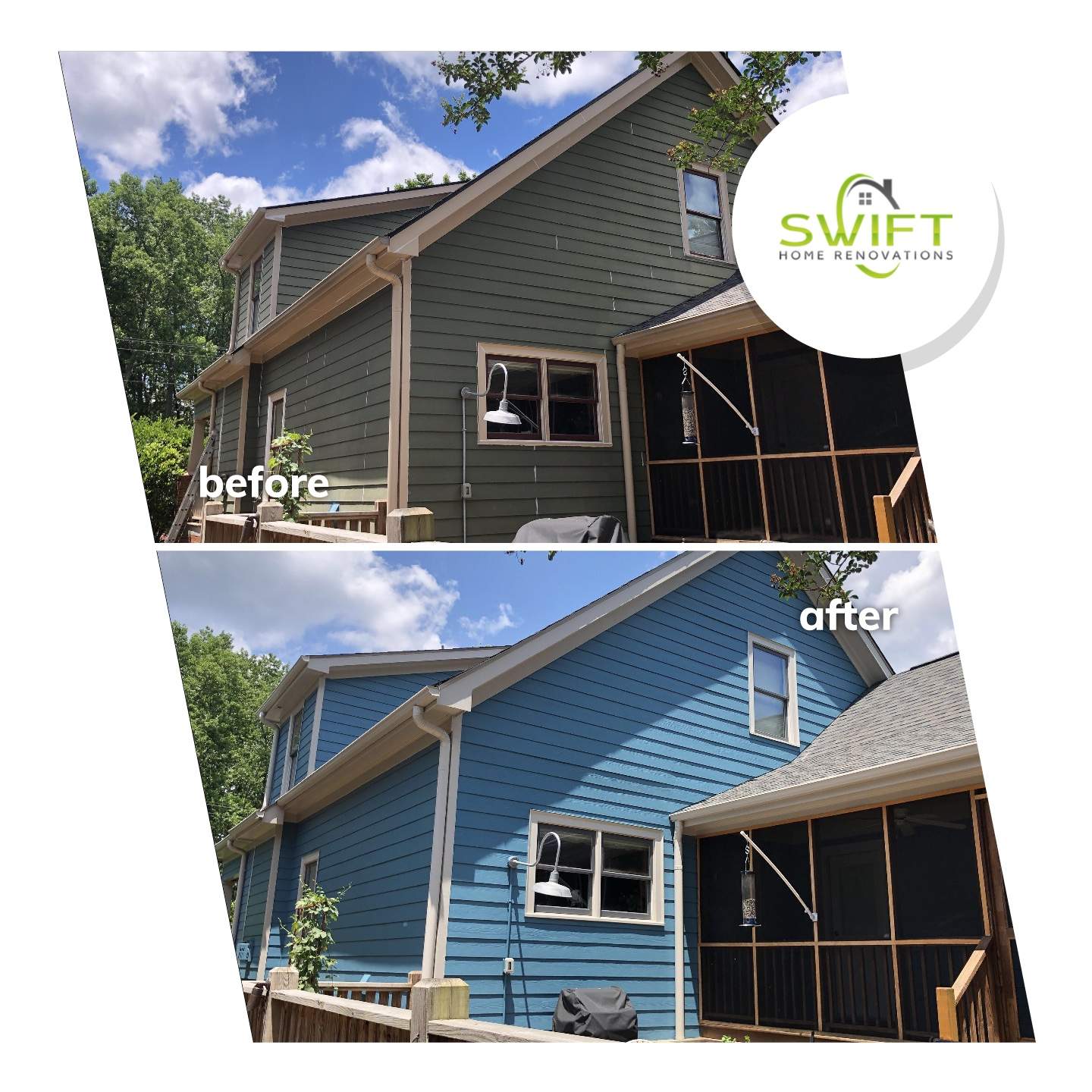 Full Exterior Color Transformation and Painting in Smyrna by Swift Home Renovations