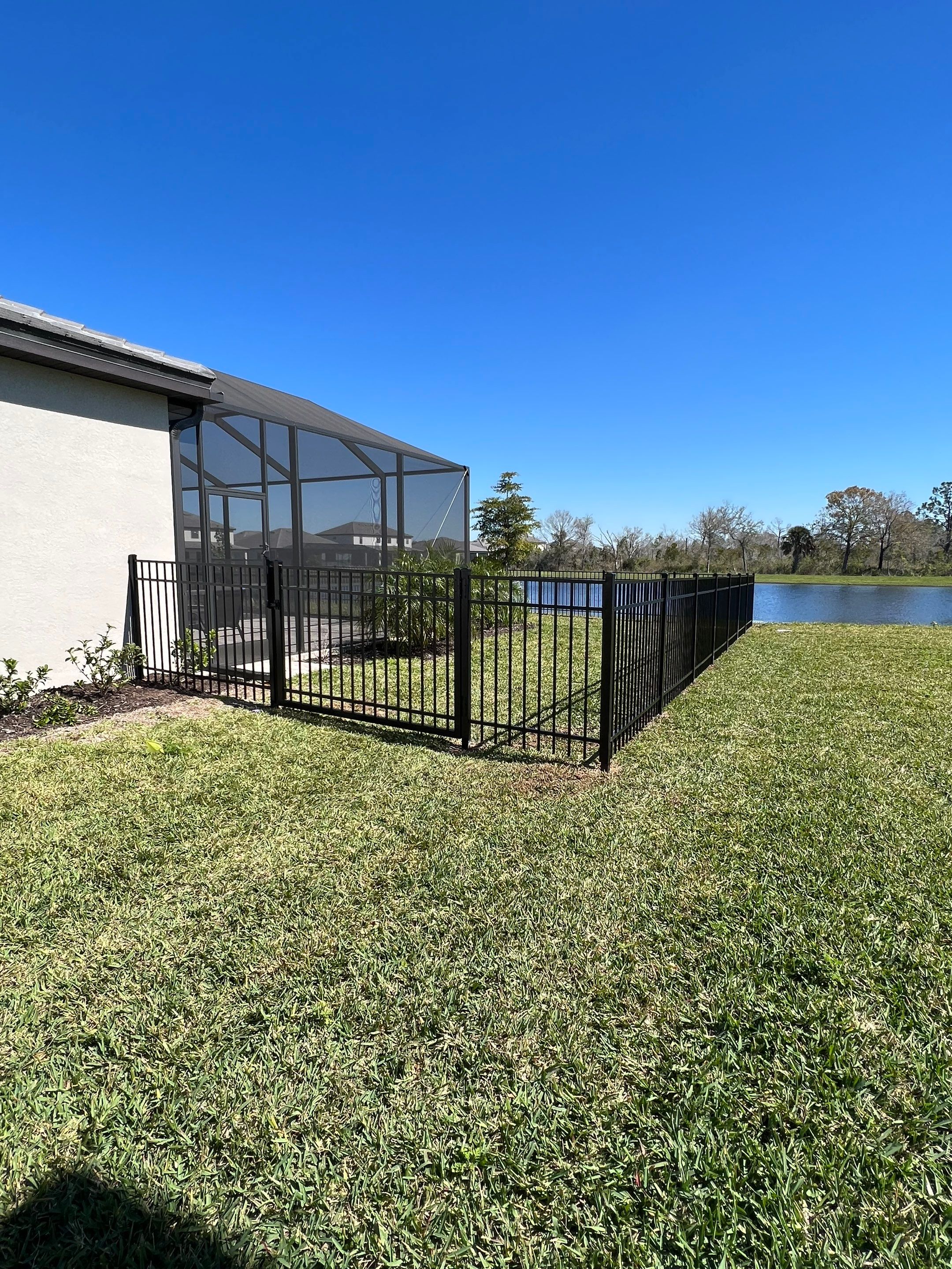 Aluminum Fence Installation using Black 3 Rail Aluminum Fence by Asap fence and gates, LLC