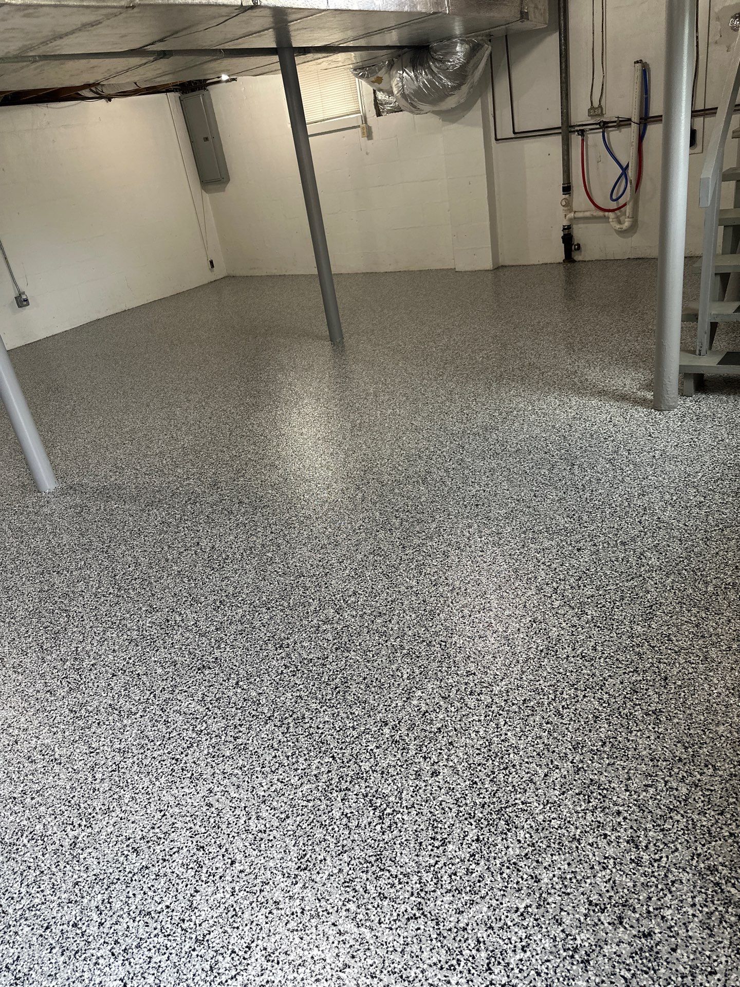 Basement Floor Coating using Silverton by My Garage Floor Guys