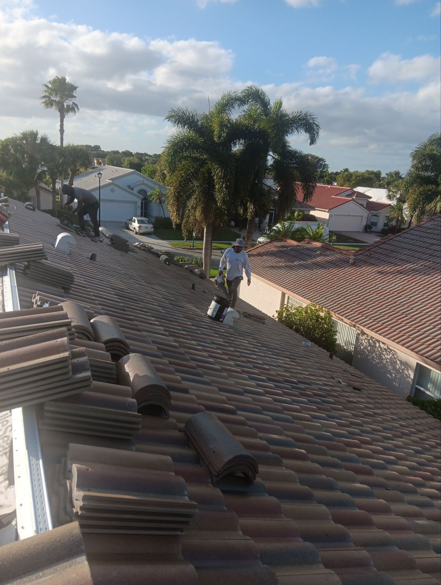 Concrete Tile Roof Replacement and Wood Decking Repair in Boca Raton by Aastro Roofing