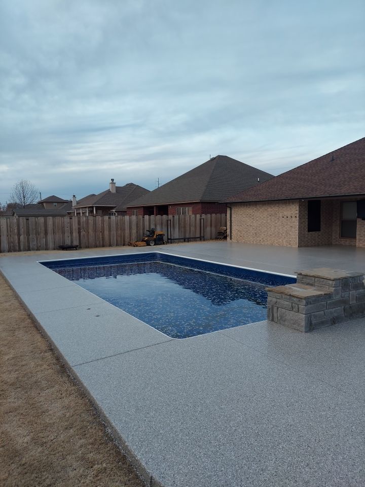 Patio & Pool Deck Install with Pebble Beach by Copperhead Coatings