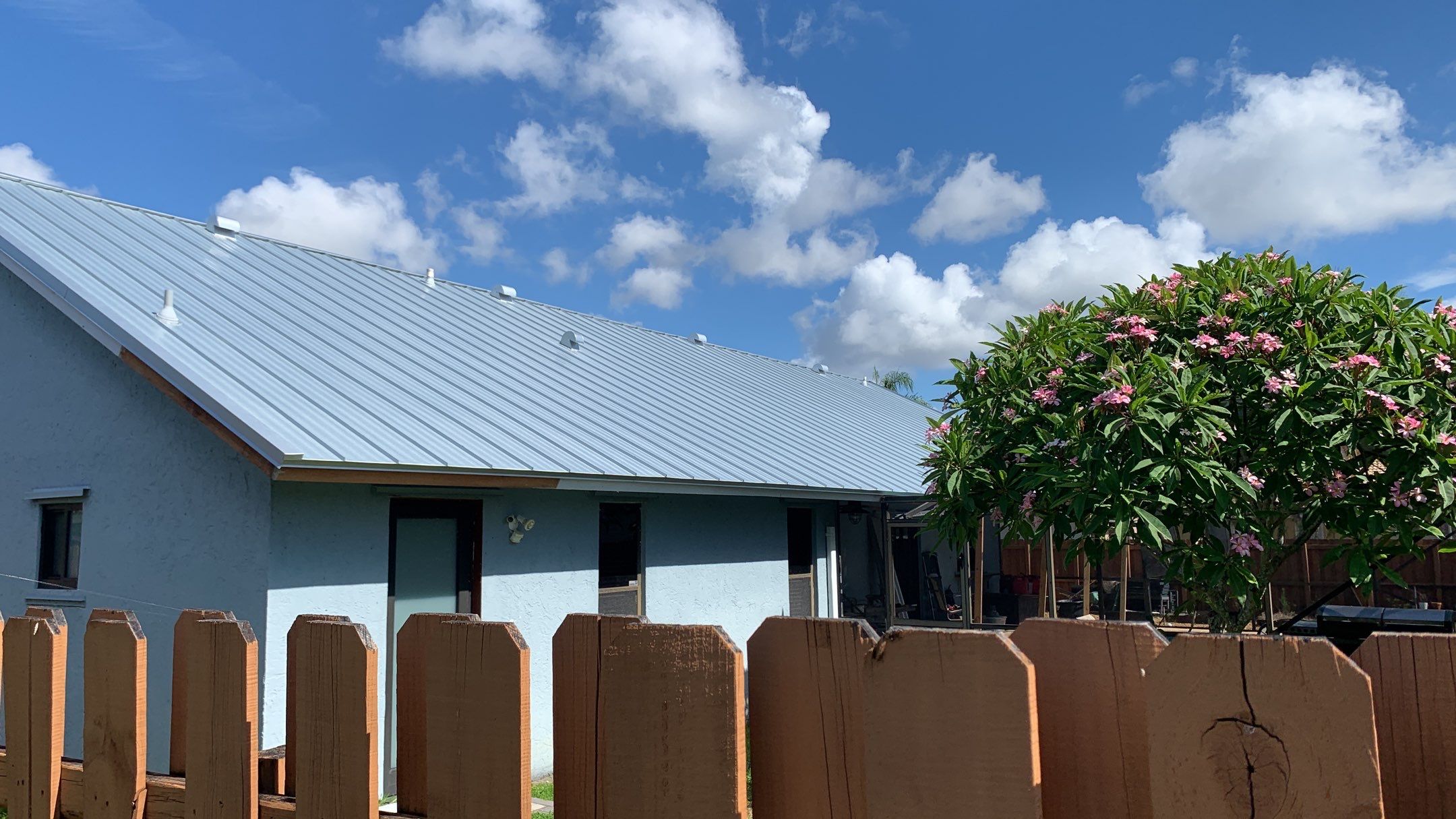 Residential Roofing Installation using 1" Nail strip metal roof by BLUES BROTHERS ROOFING