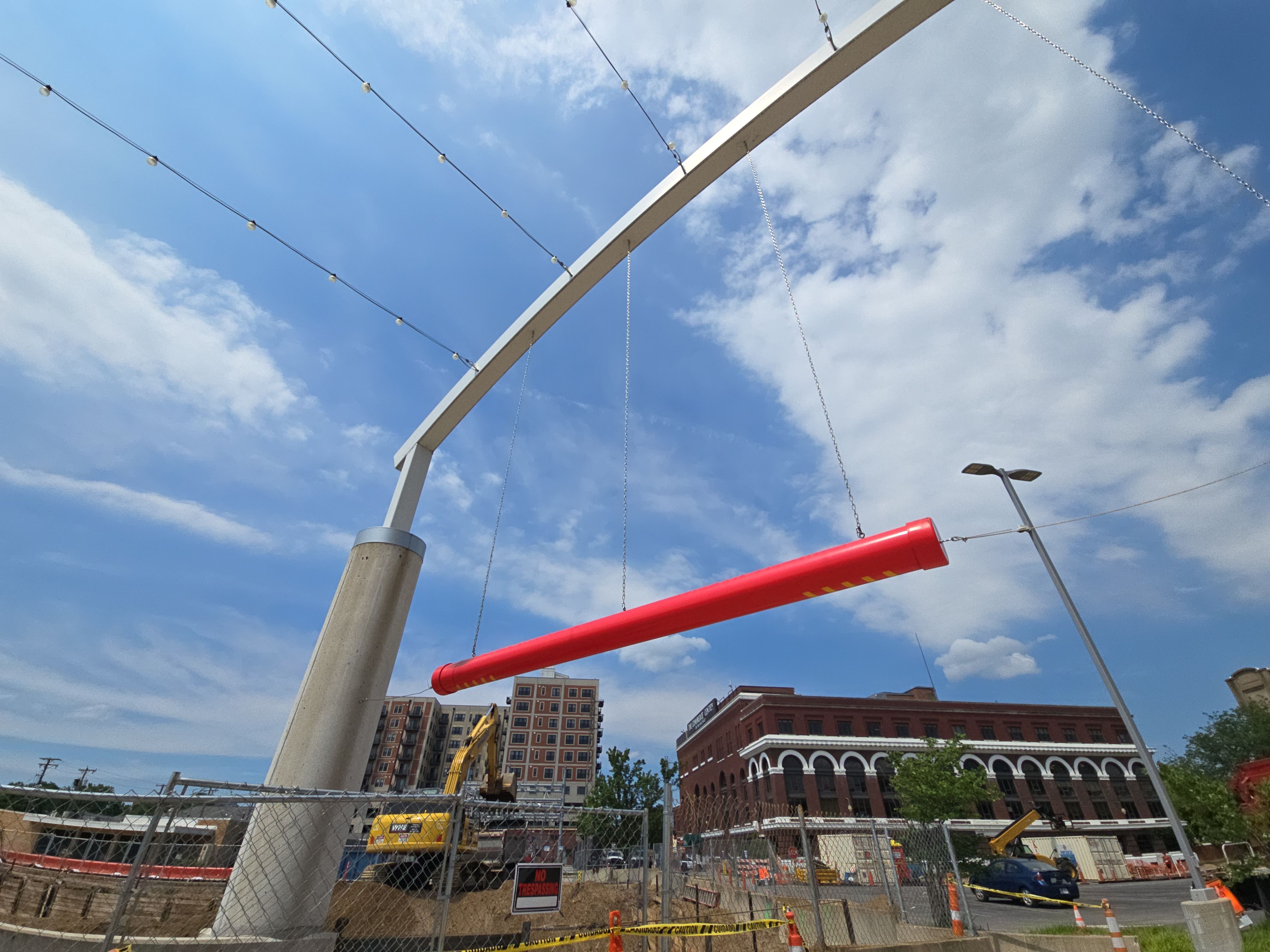 Parking Garage Height Clearance Tube Installation in South Bend by Hayes Design co