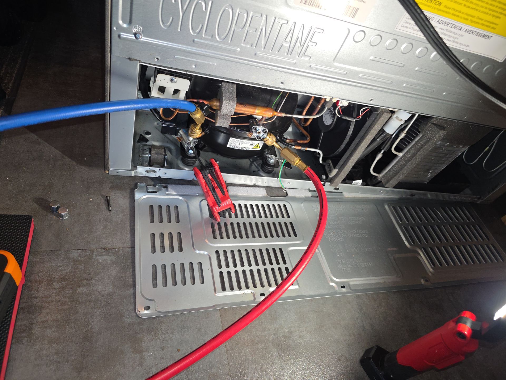 Residential Refrigerator Compressor Diagnostic and Refrigerant Service in Mount Dora by AMB-WORKS APPLIANCE REPAIR
