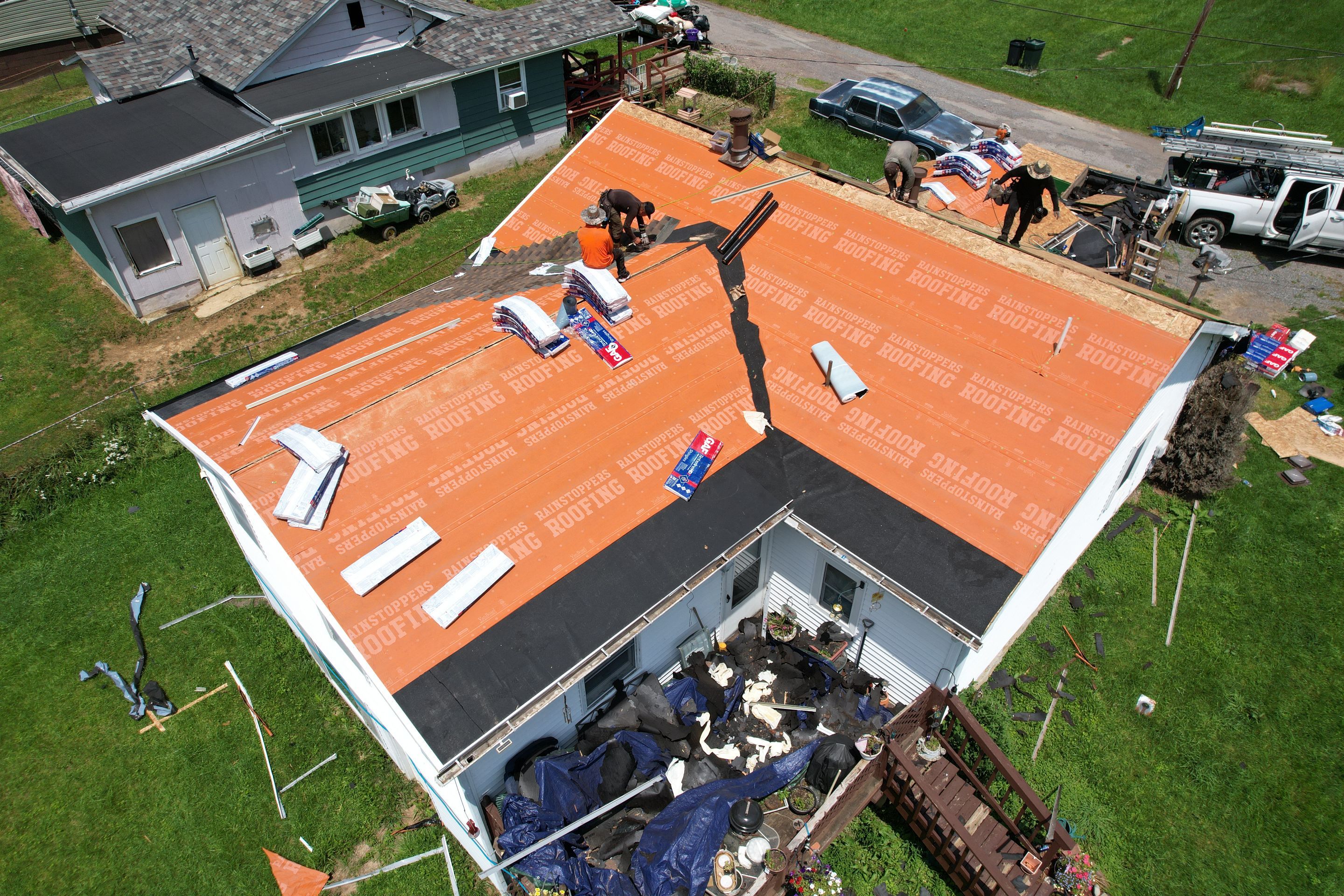 Residential Roofing Installation using GAF Timberline HDZ Barkwood by Rainstoppers Roofing