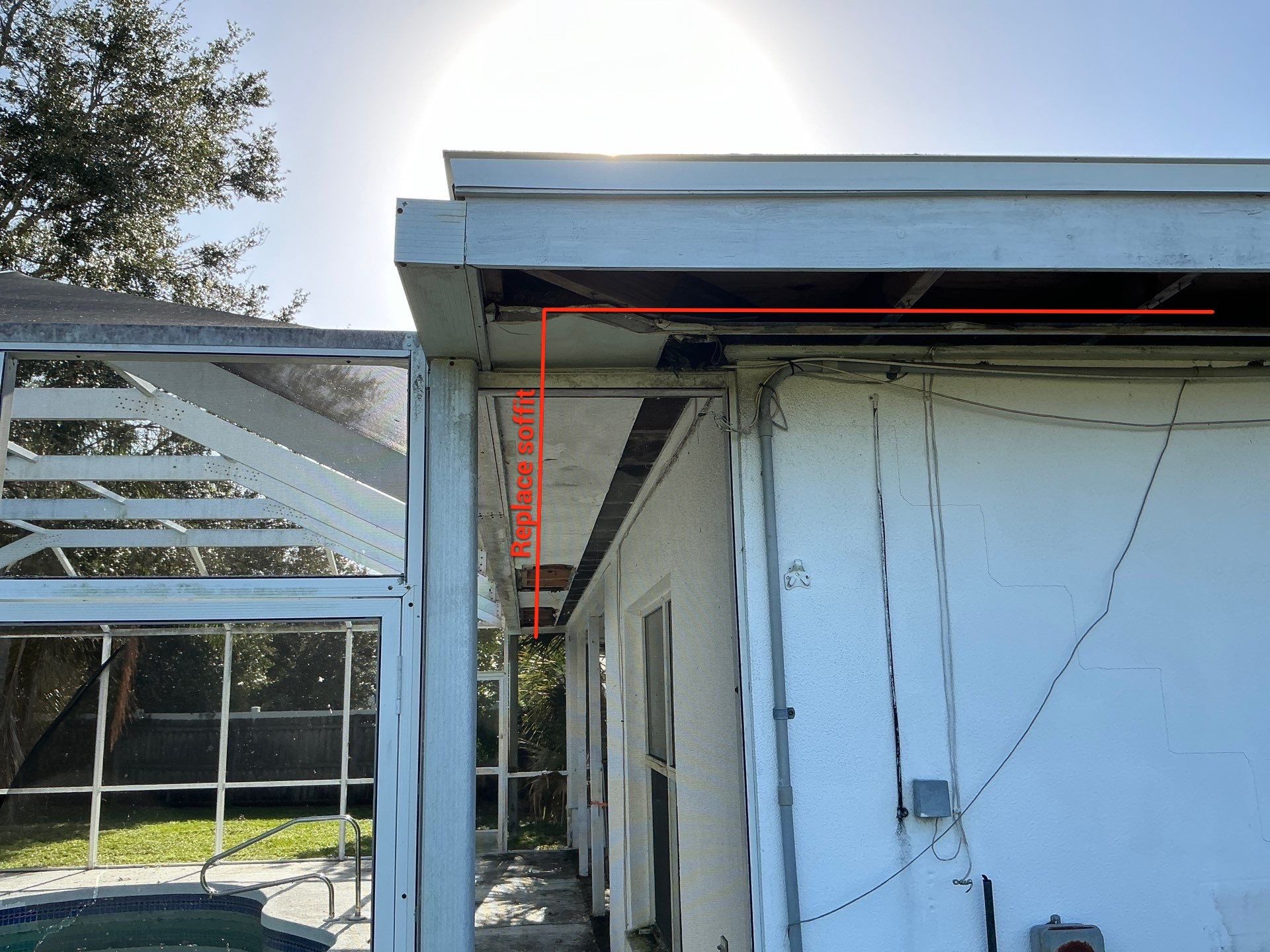 Replace soffit in Sarasota FL by Gutter Professors