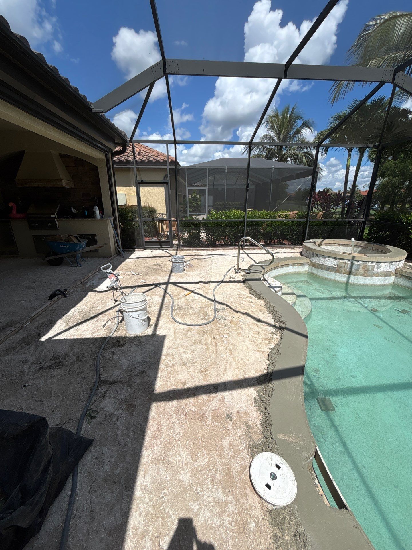 Textured Marble Pool Deck - Bonita National Golf & Country Club by Old Town Pavers Llc