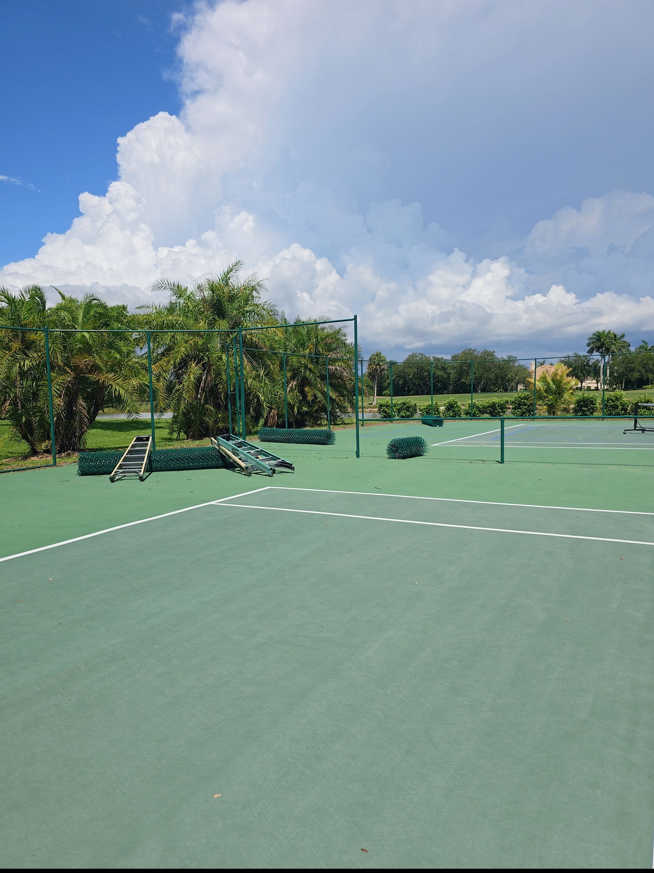 Commercial Tennis Court Chain Link Fence Repair in Sarasota by True Fence LLC
