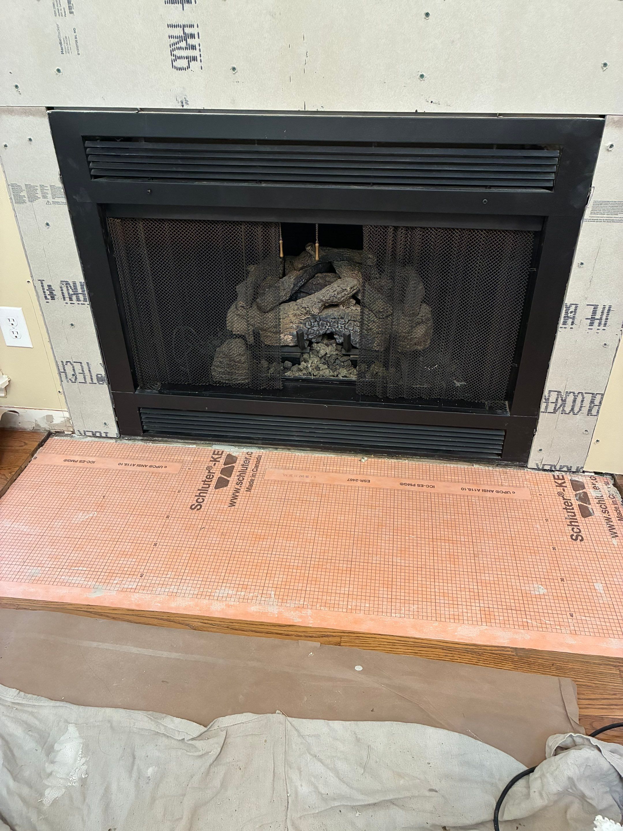 Natural Stone Fireplace by Footprints Floors of Nashville